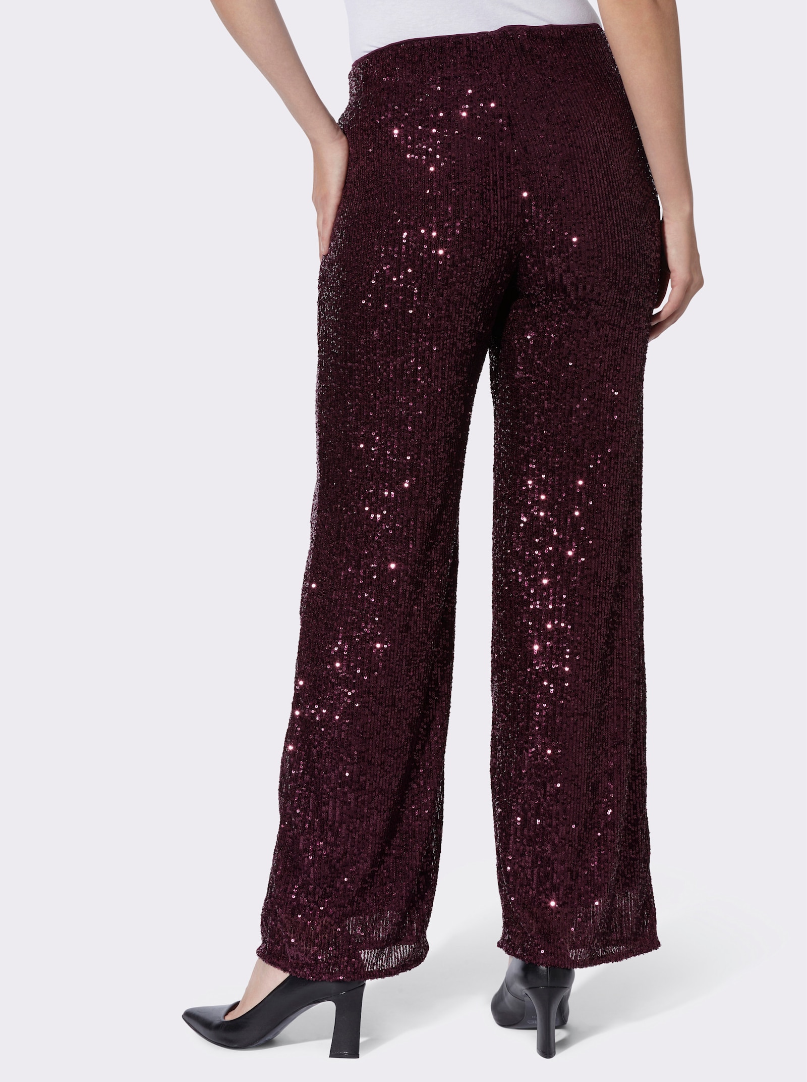heine Schlupfhose mit funkelnden Pailletten - burgund
