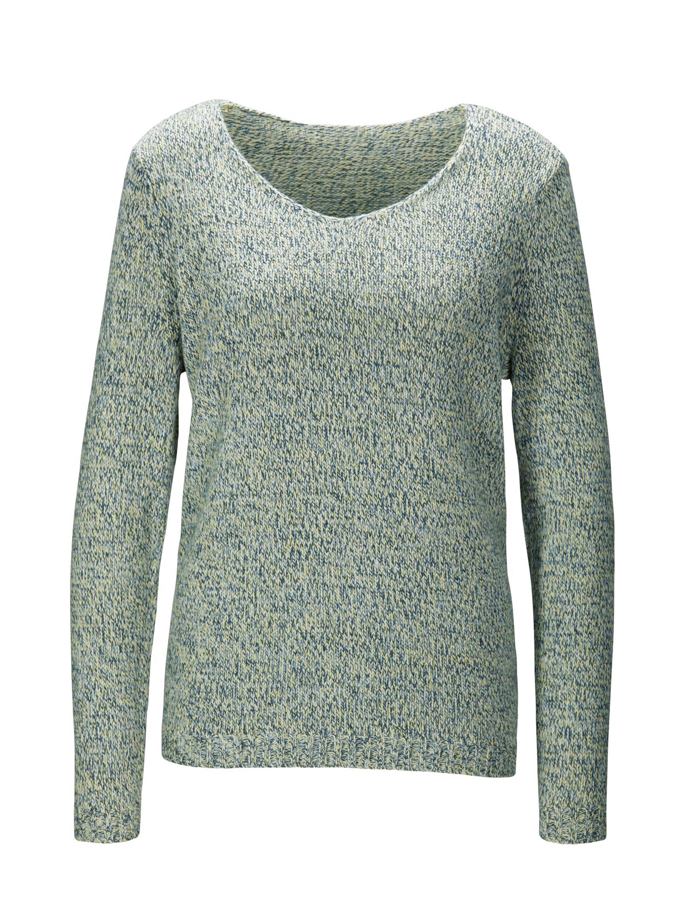 Pullover - gelb-blau-meliert