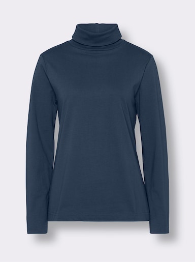 Rollkragenshirt mit langen Ärmeln - dunkelblau