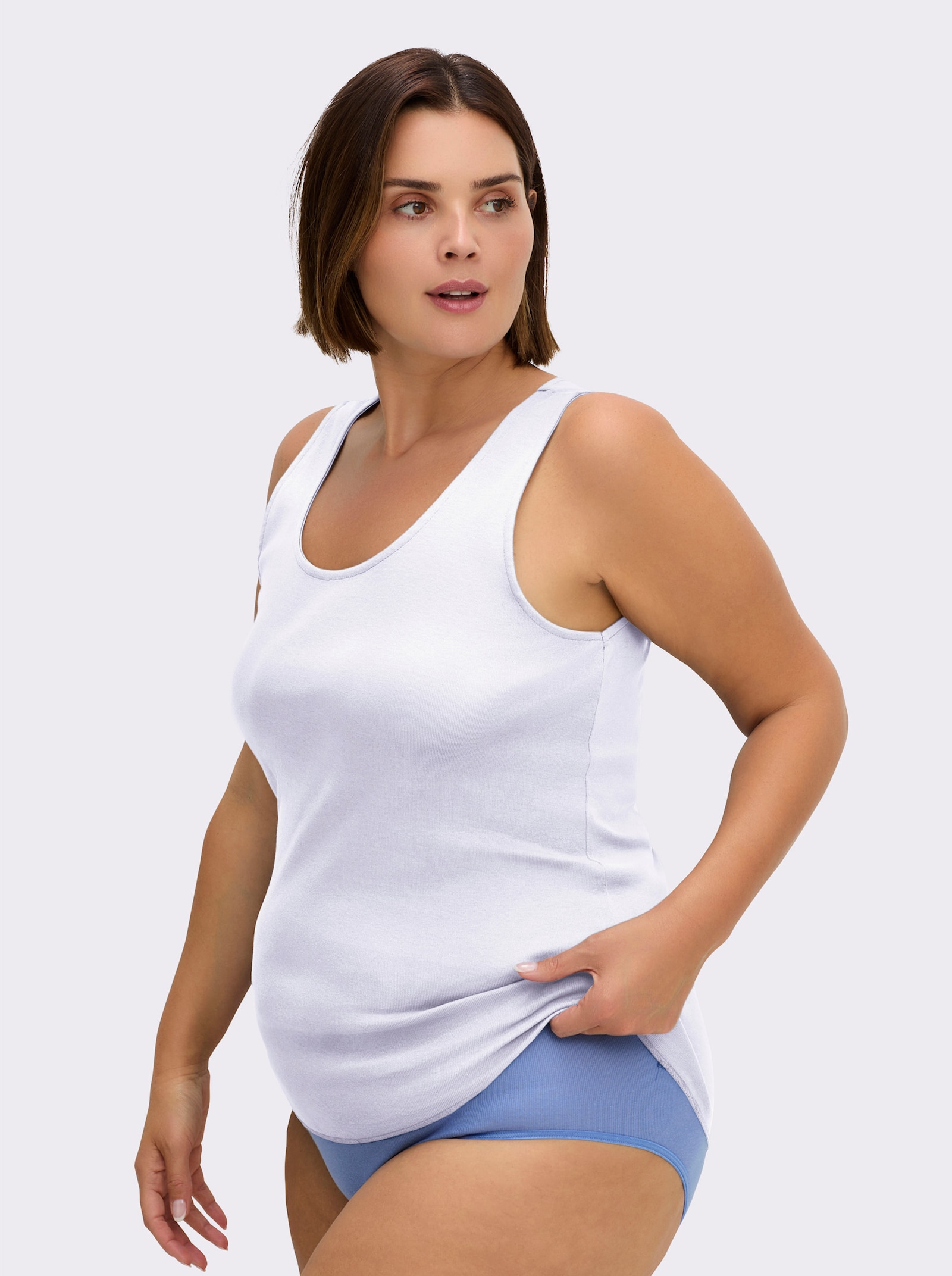 wäschepur Achseltop extralang - weiß