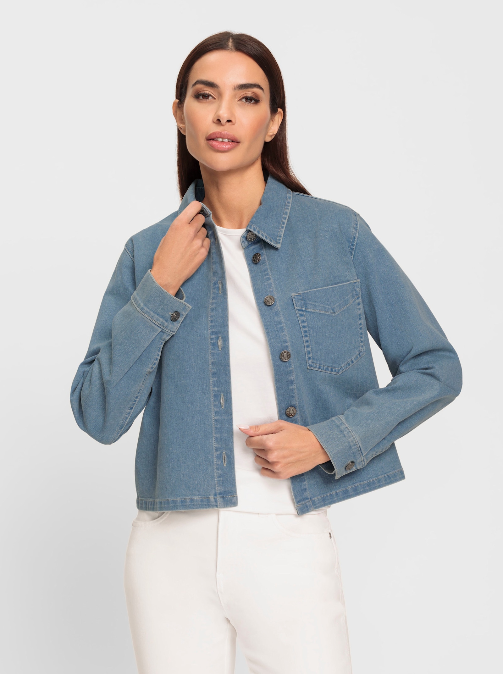 heine Jeansbluse in verkürzter Form - blue-bleached