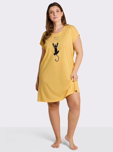 wäschepur Sleepshirts in Oversize-Form - gelb-graphit + anthrazit-graphit