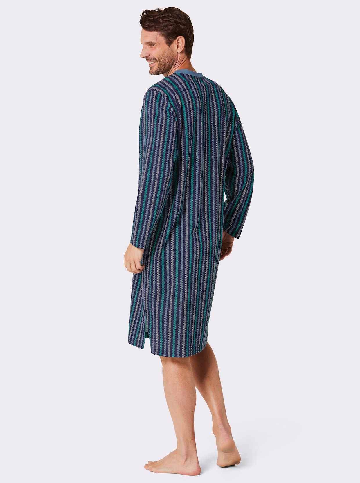 wäschepur men Nachthemden - marine bedrukt + middenblauw
