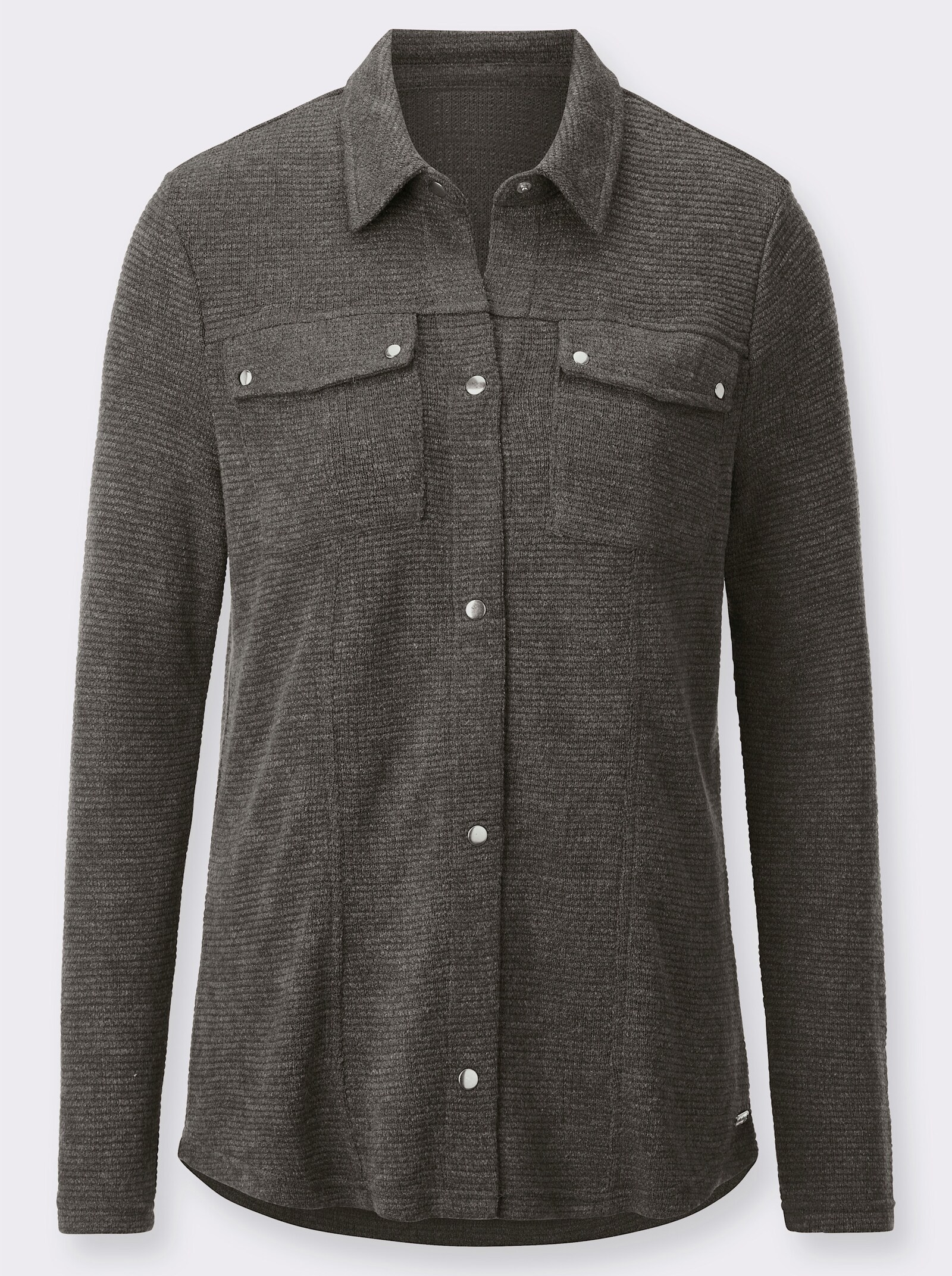 Shirtjacke mit Brusttaschen - graphit