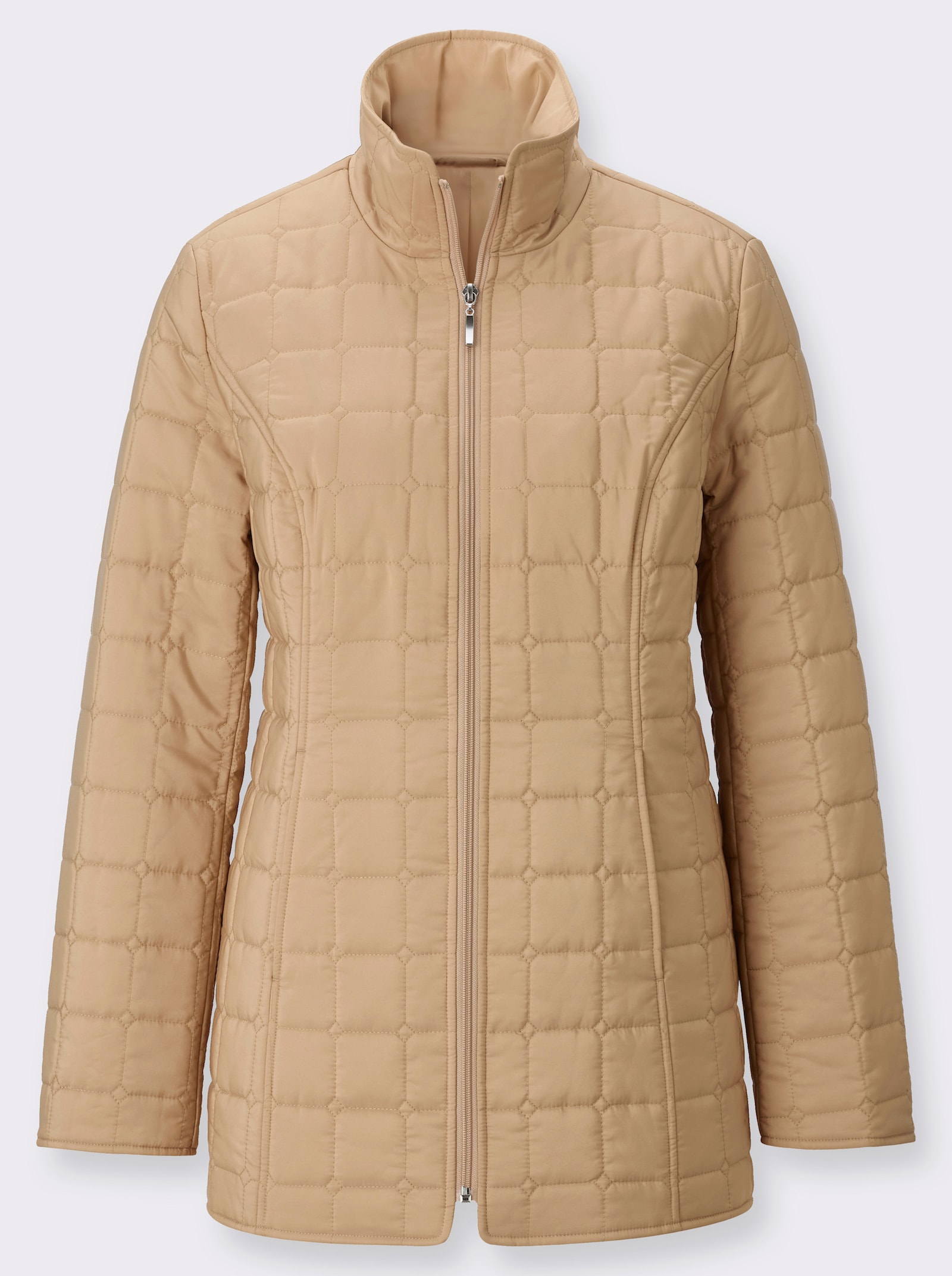 Steppjacke mit quadratischem Steppmuster - camel