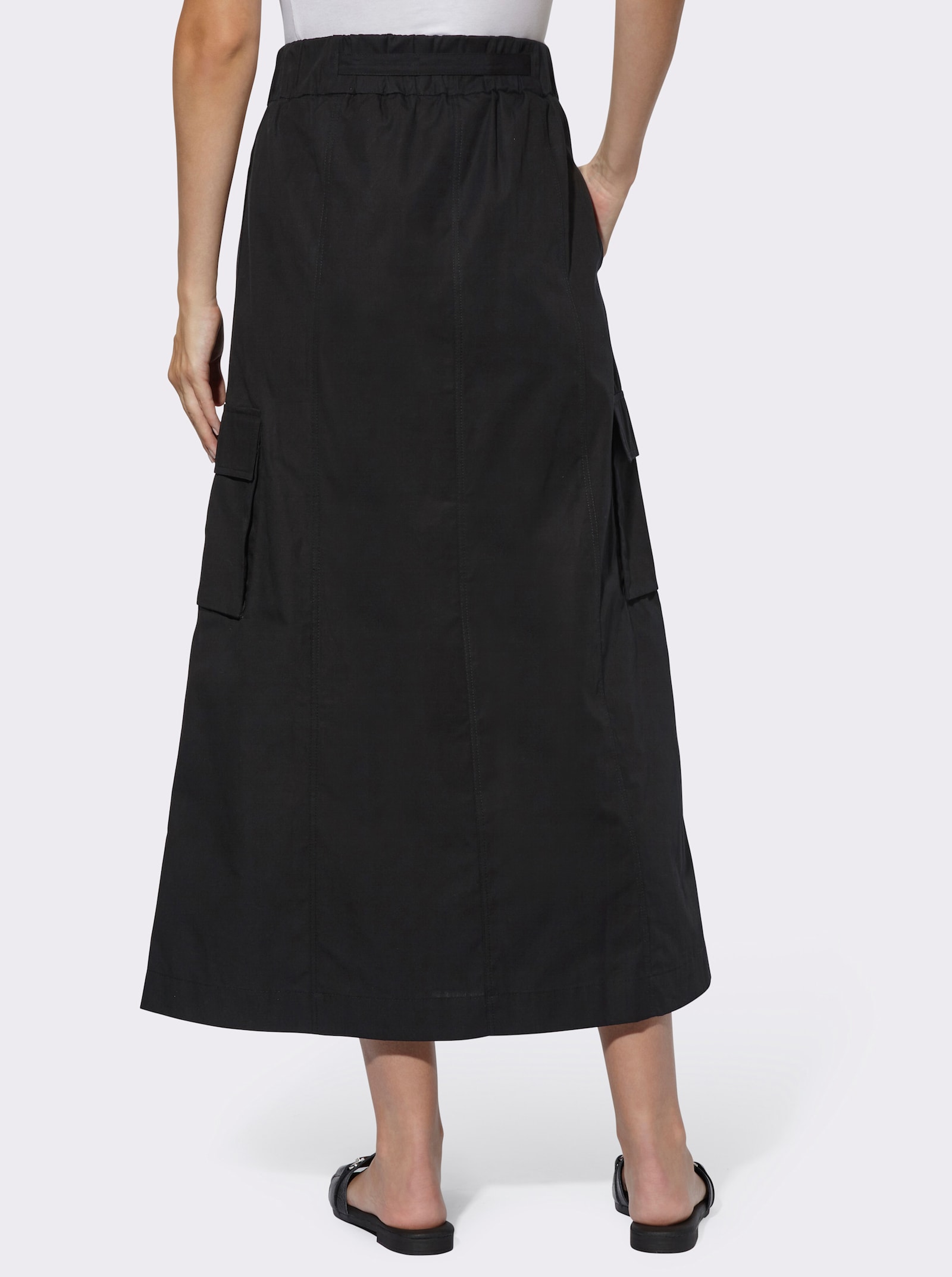 heine Cargorock mit Dehnbund und Cargo-Taschen - schwarz