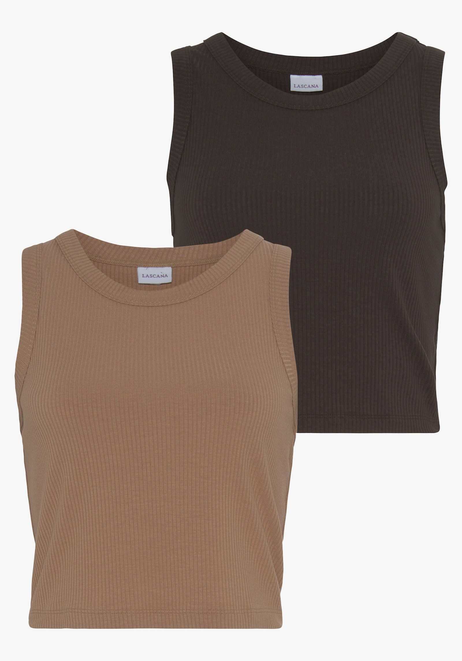 LASCANA Crop-Top - camelfarben + braun