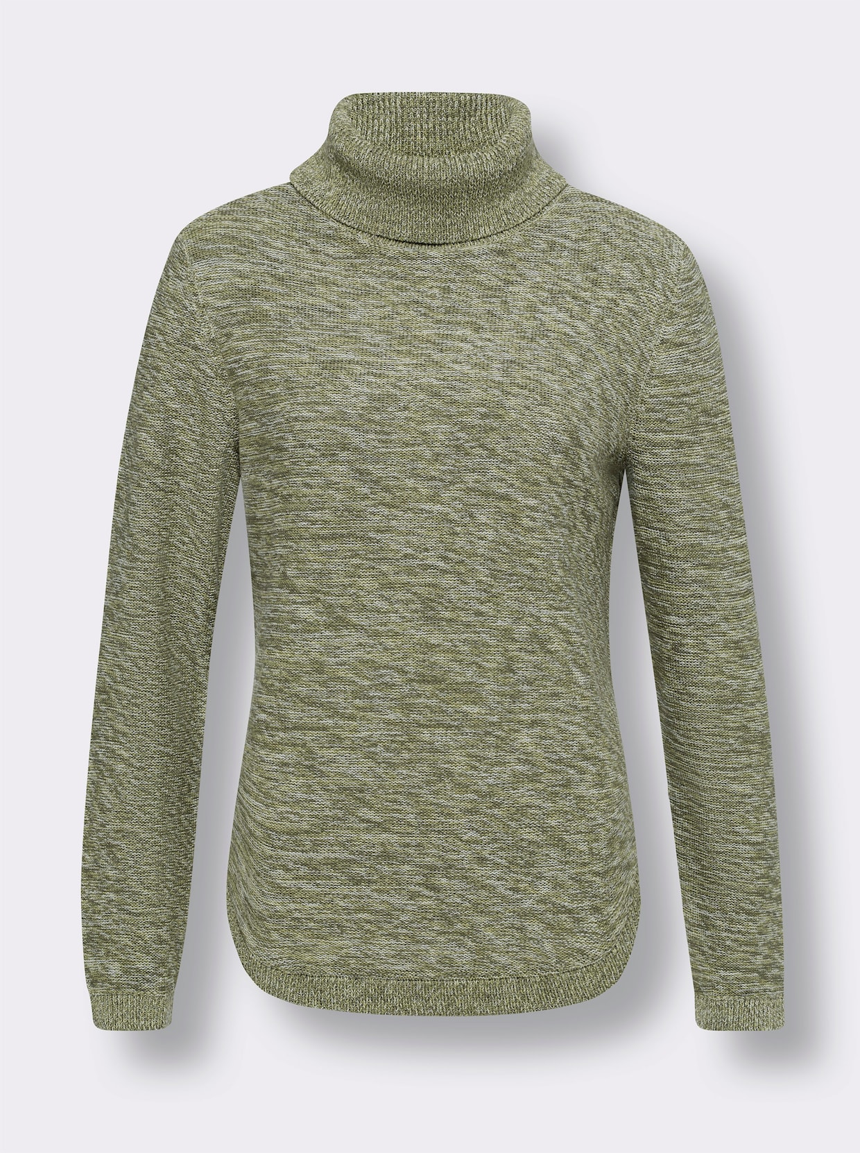 Rollkragenpullover - khaki-ecru-meliert