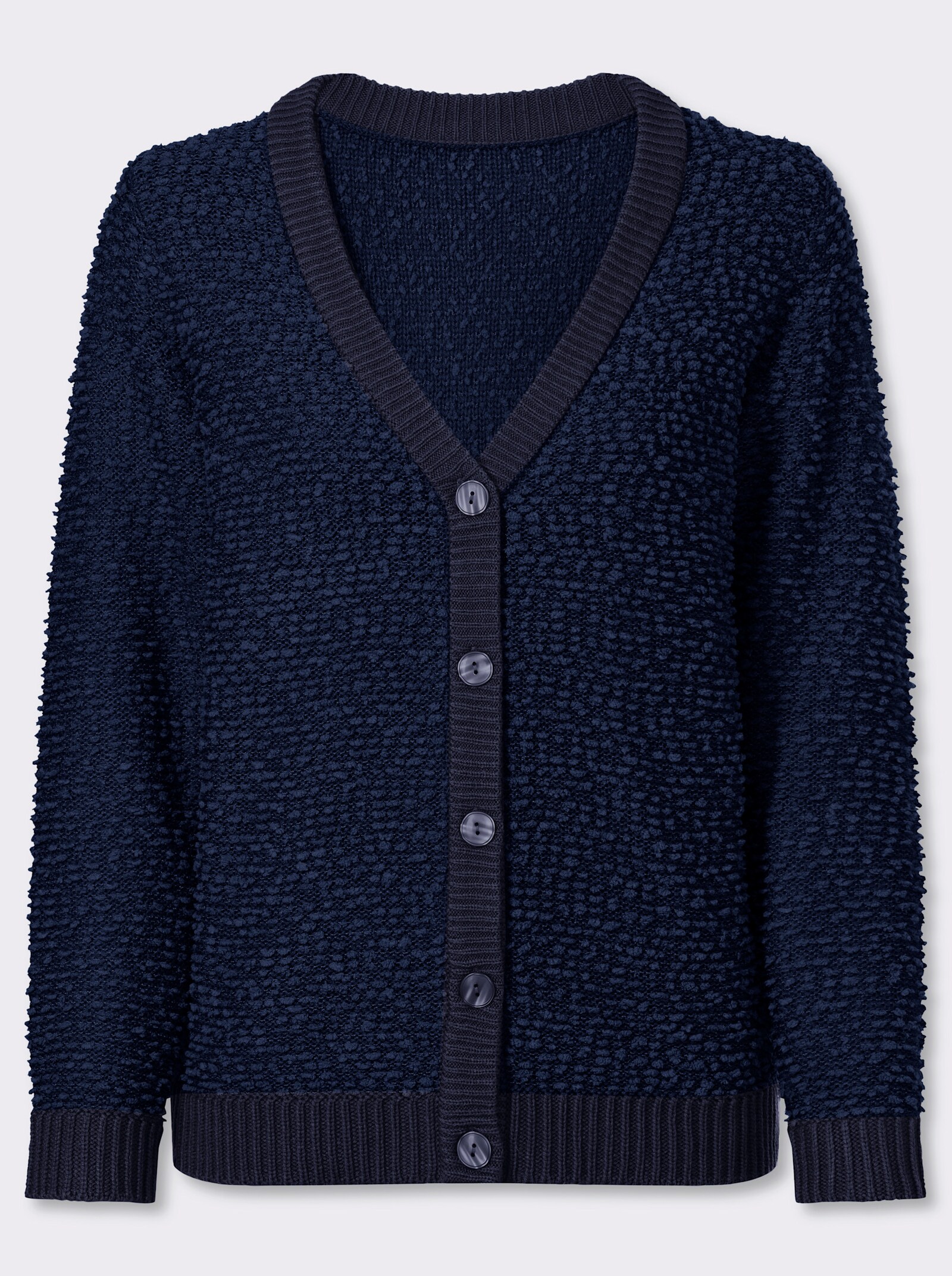 Cardigan aus Effektgarn - marine