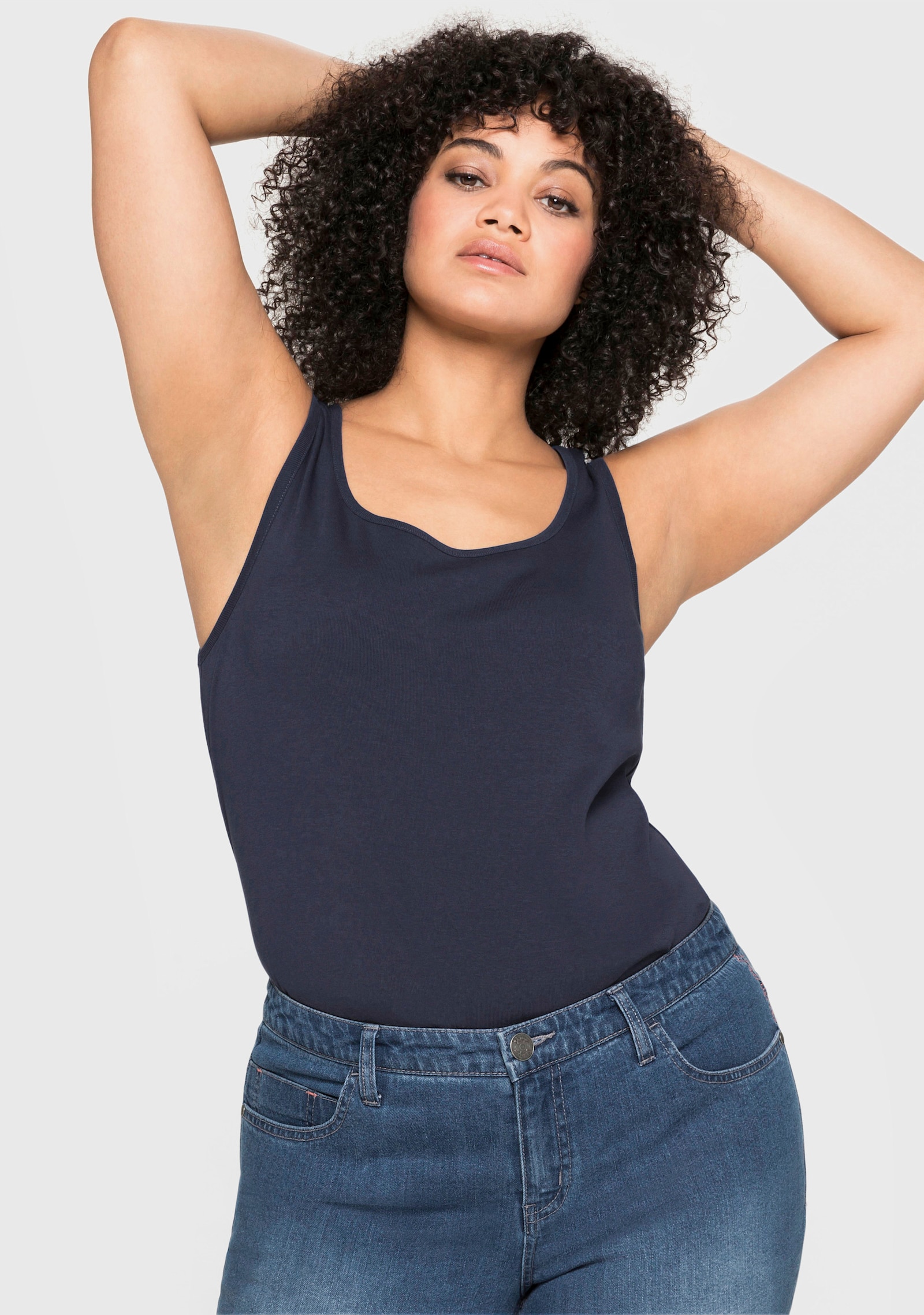 sheego Tanktop in Rippqualität - marine