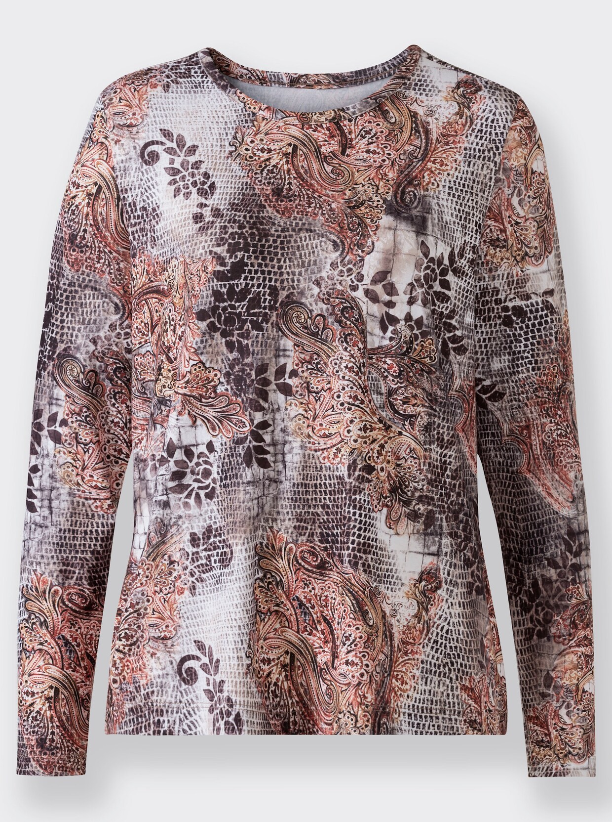 Shirt met lange mouwen - camel geprint