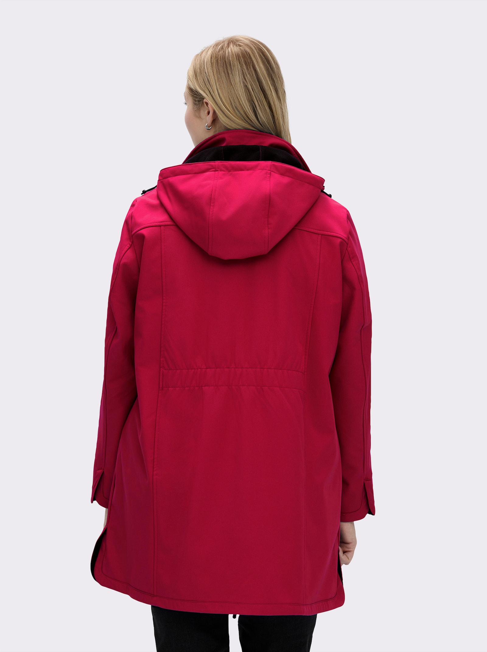 Softshelljacke mit Gummizug im Rücken - rot