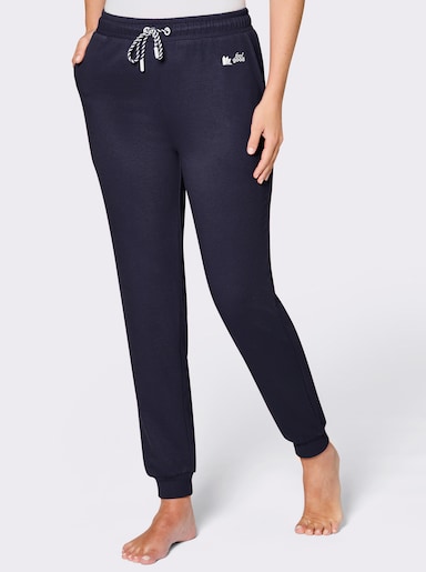 feel good Dehnbund-Hose mit Saumbündchen - marine-weiß