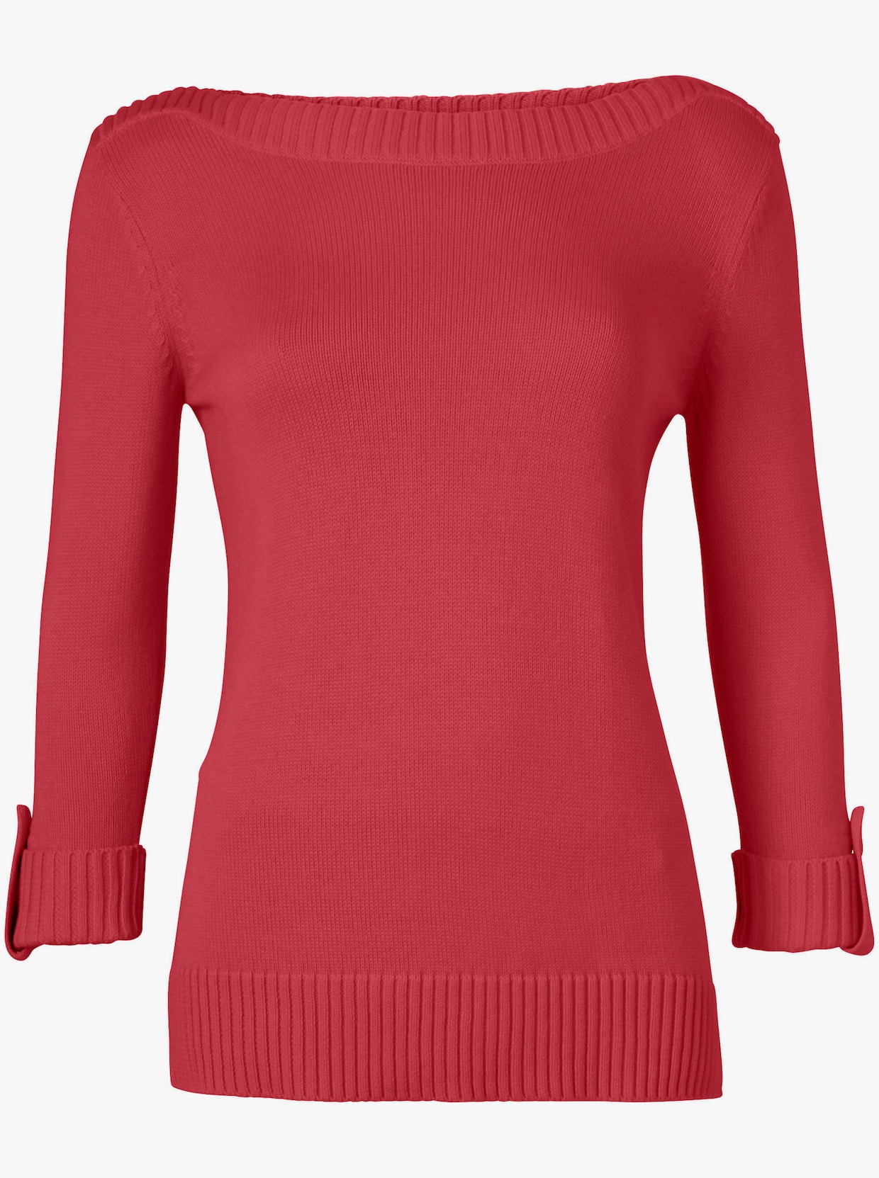 Pull à manches 3/4 - rouge corail