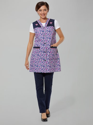 Kasack mit 2 Taschen - fuchsia-bedruckt