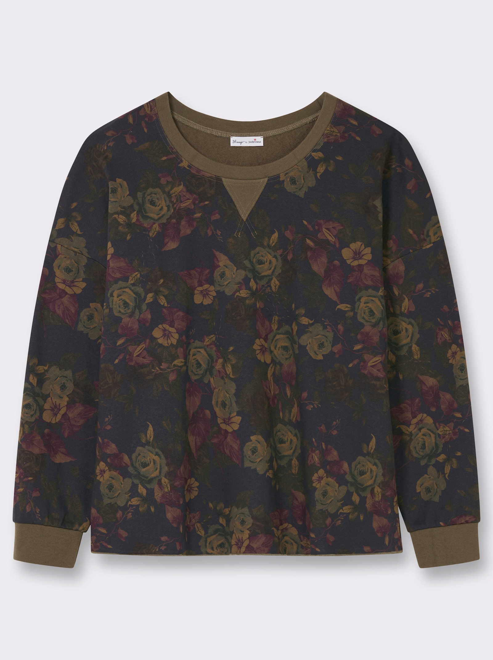 sheego by Joe Browns Sweatshirt mit floralem Print - graphit-burgund-gemustert