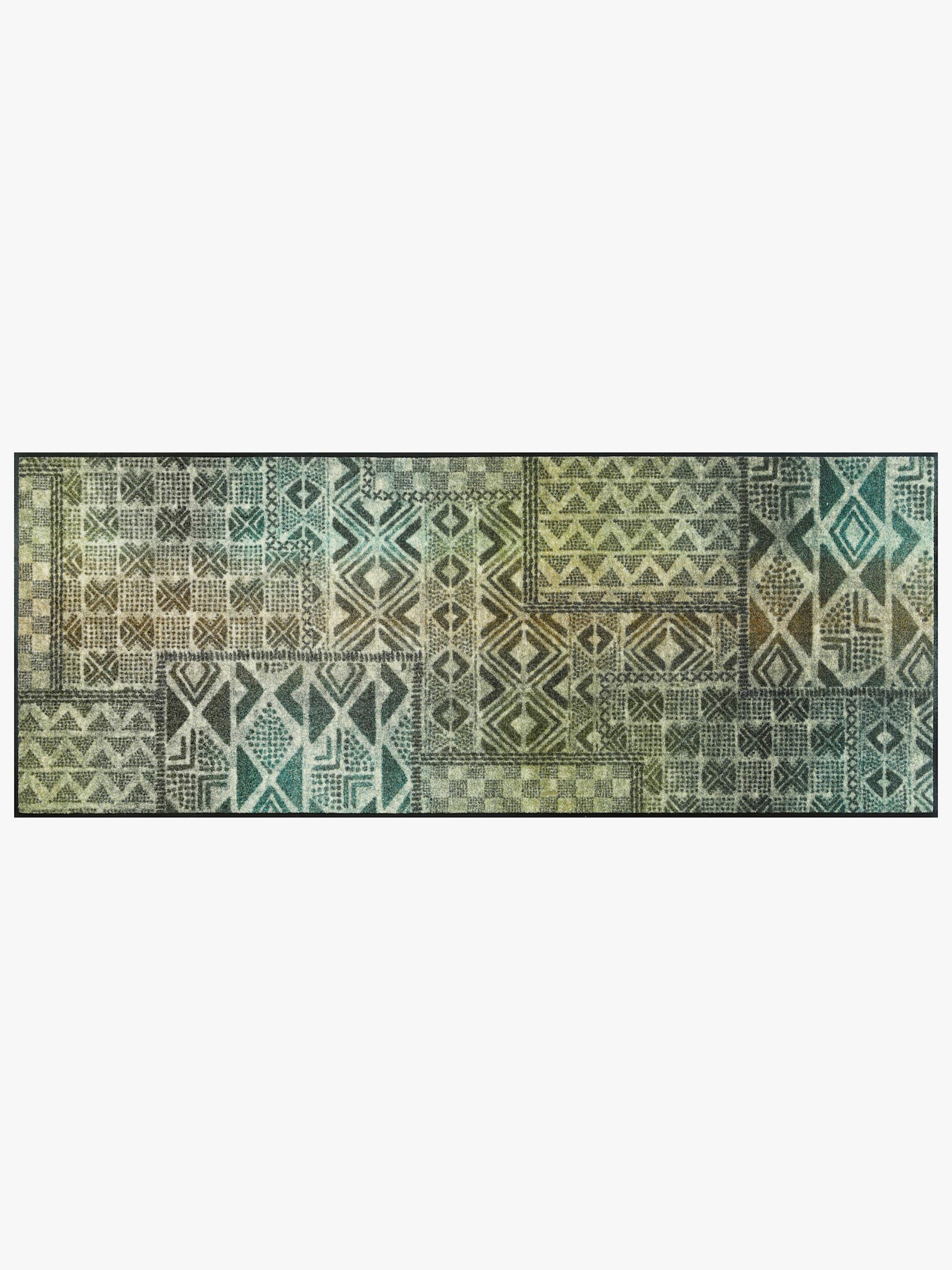 wash+dry by Kleen-Tex Fußmatte - grün-petrol-gemustert