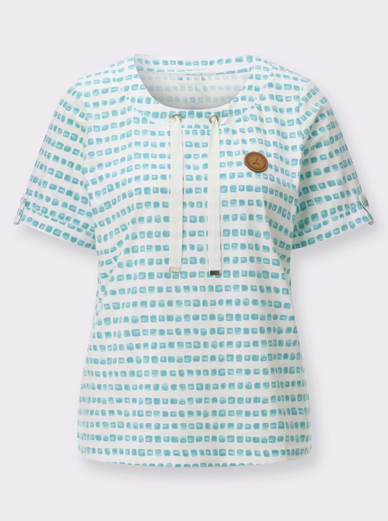 Print-Shirt - ozean-ecru-bedruckt