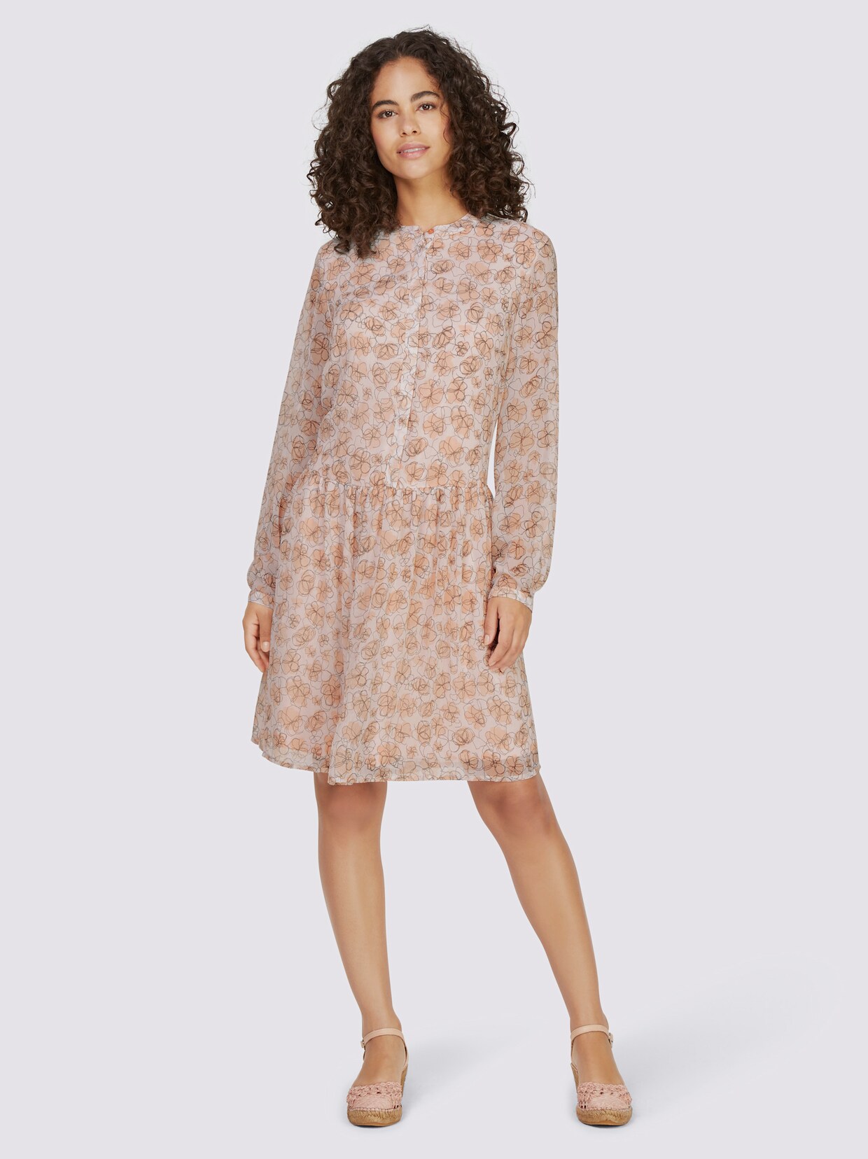 heine Druck-Kleid - ecru-puder-bedruckt