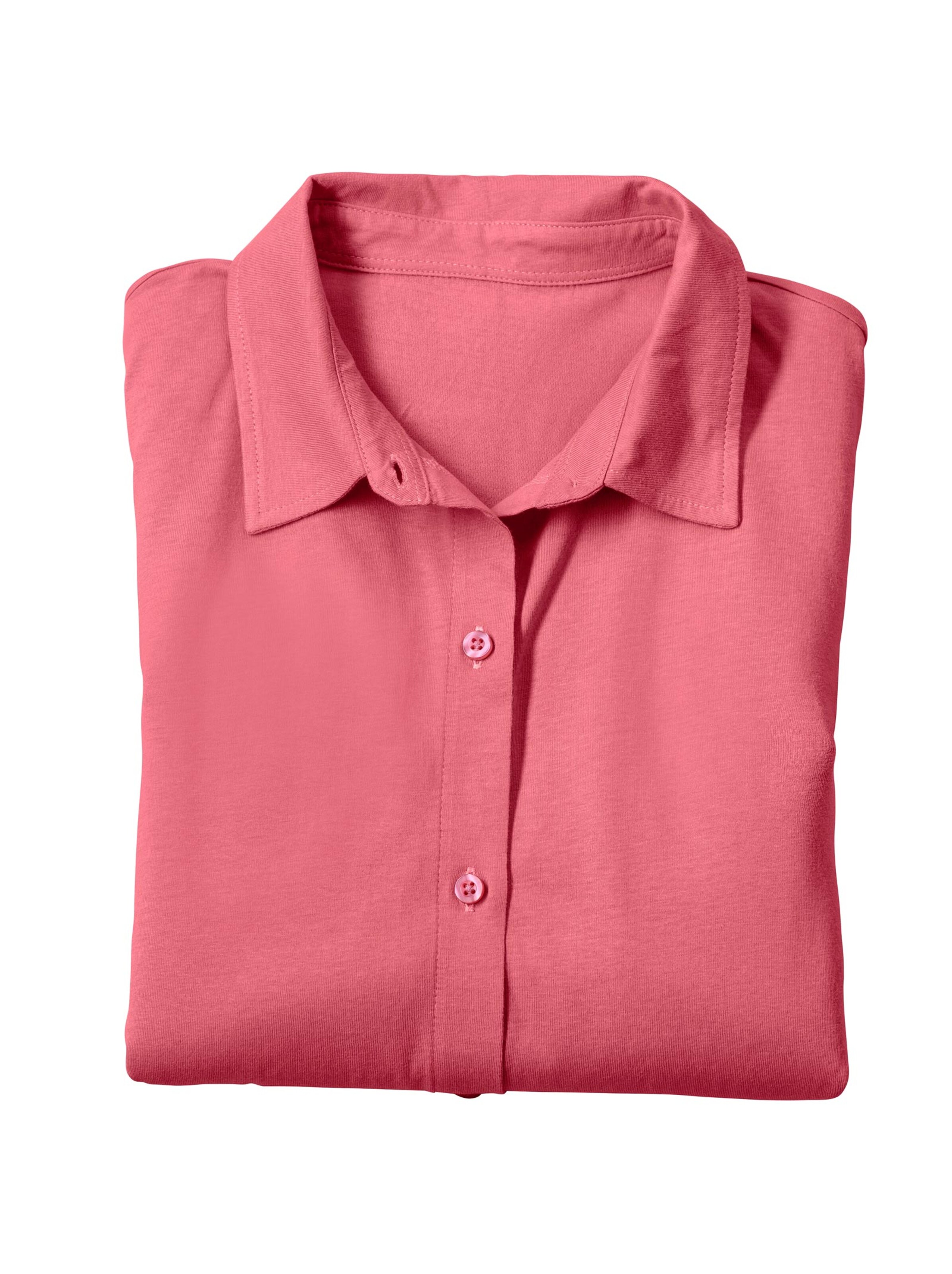 Jersey-Bluse - himbeerrot