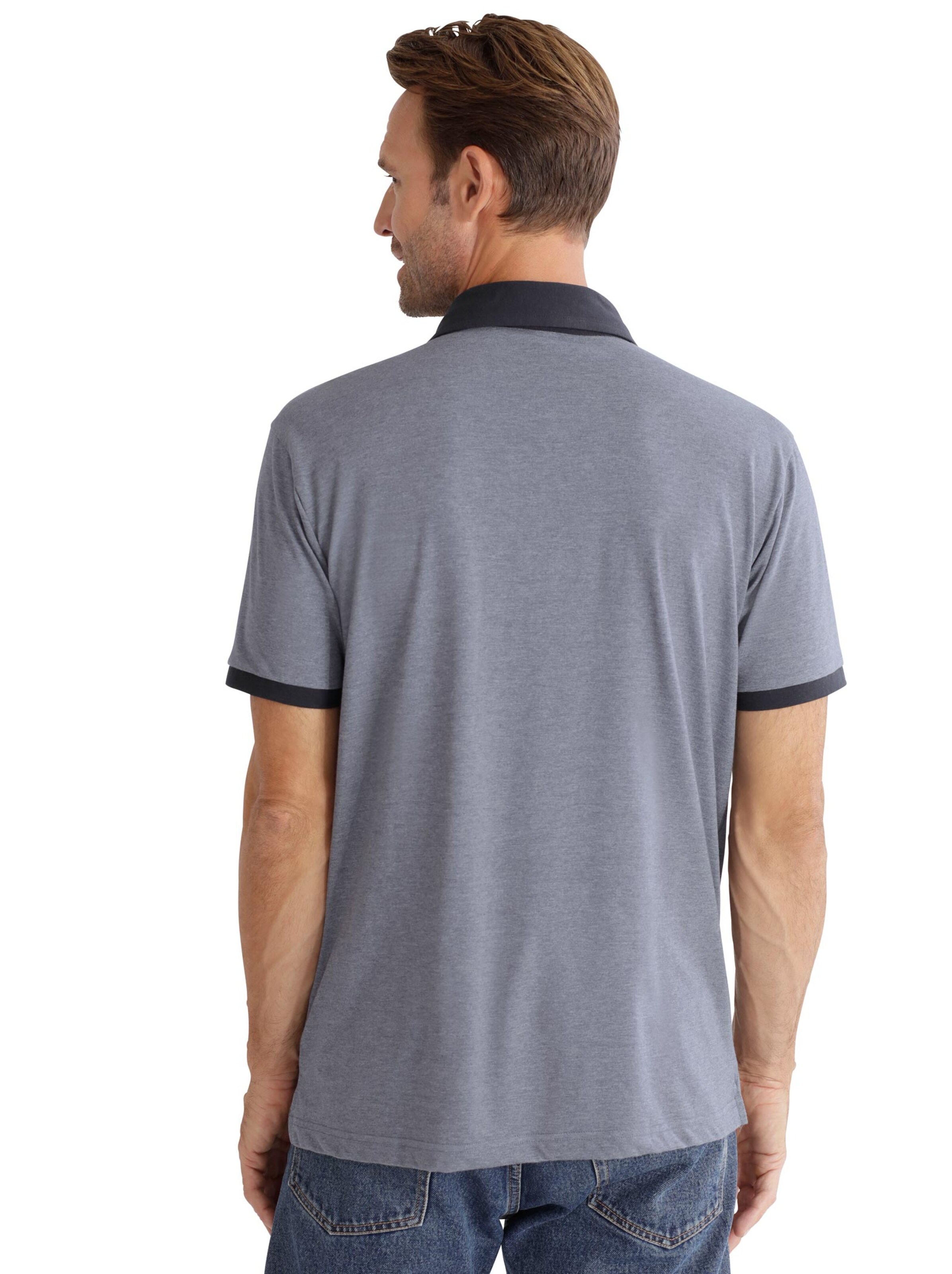 Poloshirt - blau-meliert