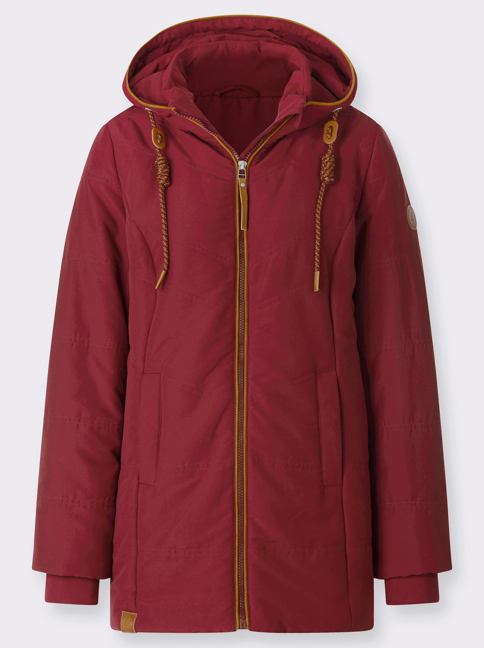 Steppjacke mit Innentasche - dunkelrot