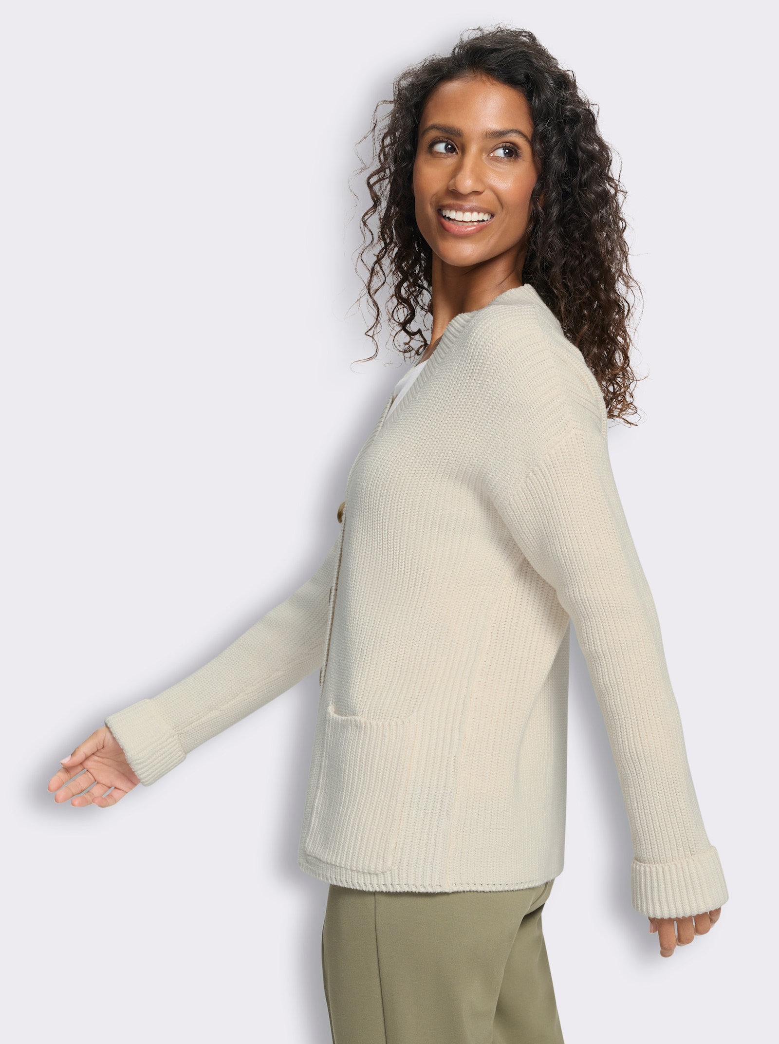 heine Strickjacke mit Taschen - ecru