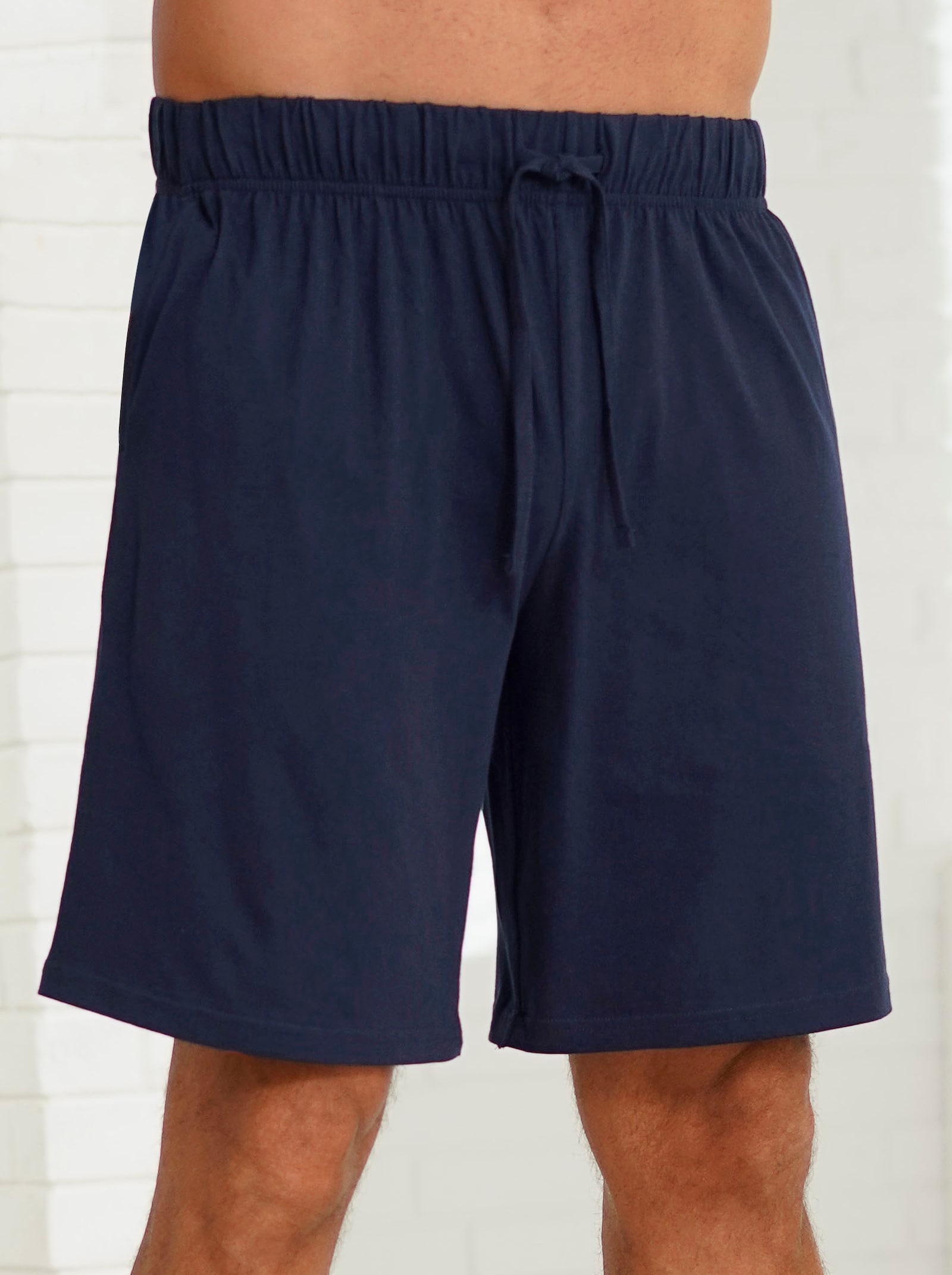 wäschepur men Hose kurz - marine + anthrazit-meliert