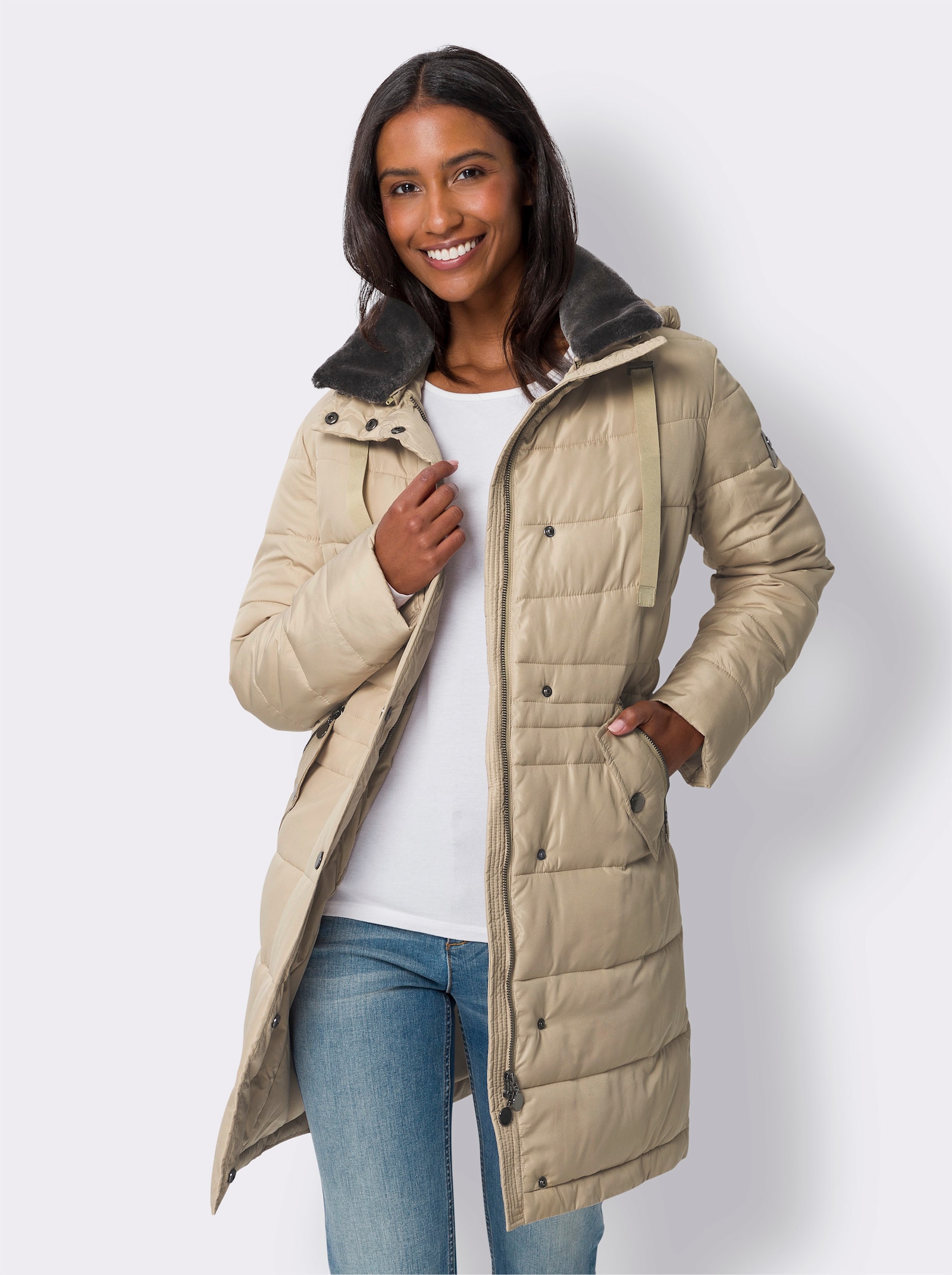 heine Veste matelassée avec glissière double sens - beige