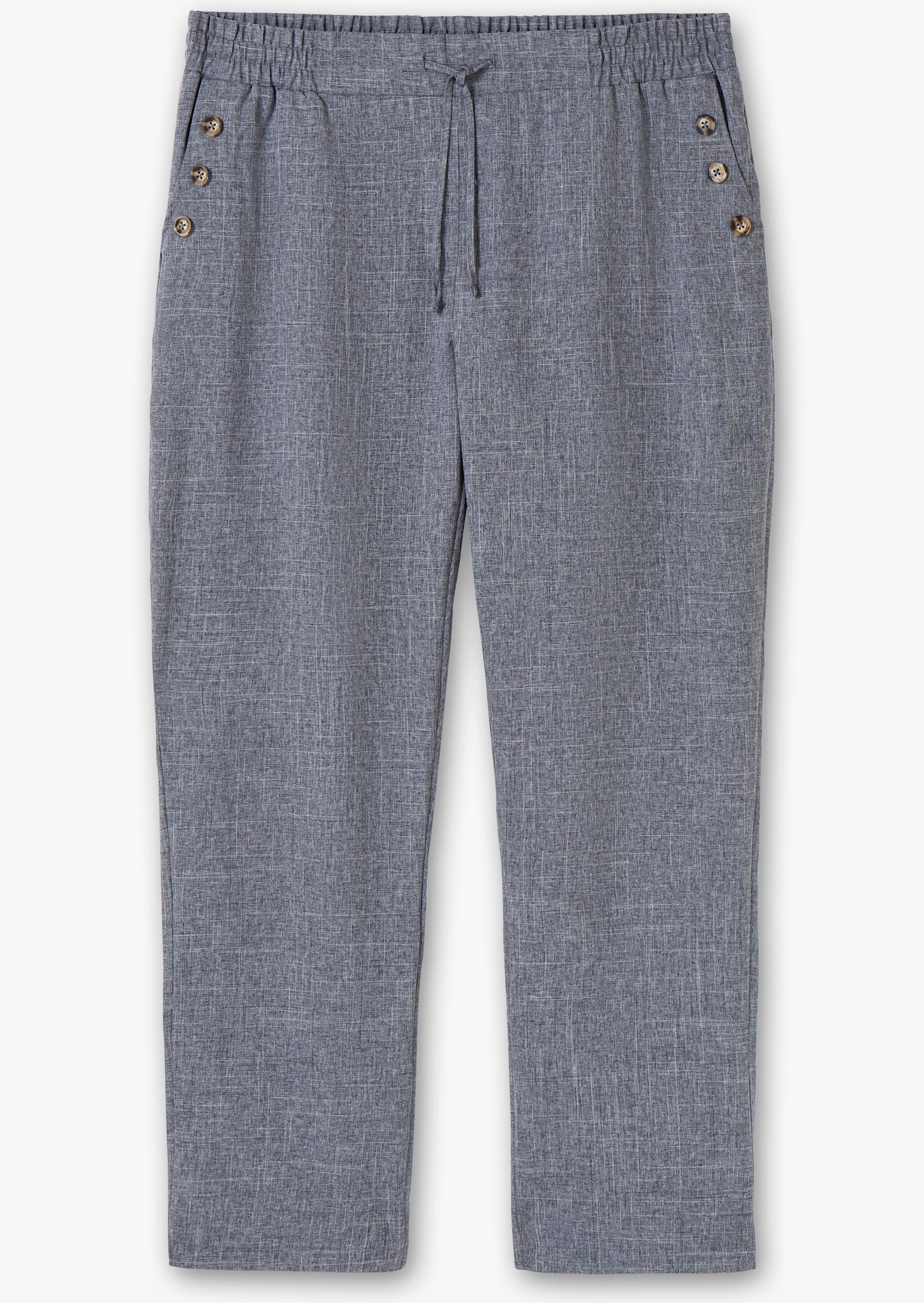 Hose in Leinen-Optik - jeansblau