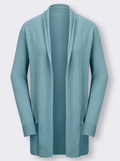 Longstrickjacke - wintertürkis