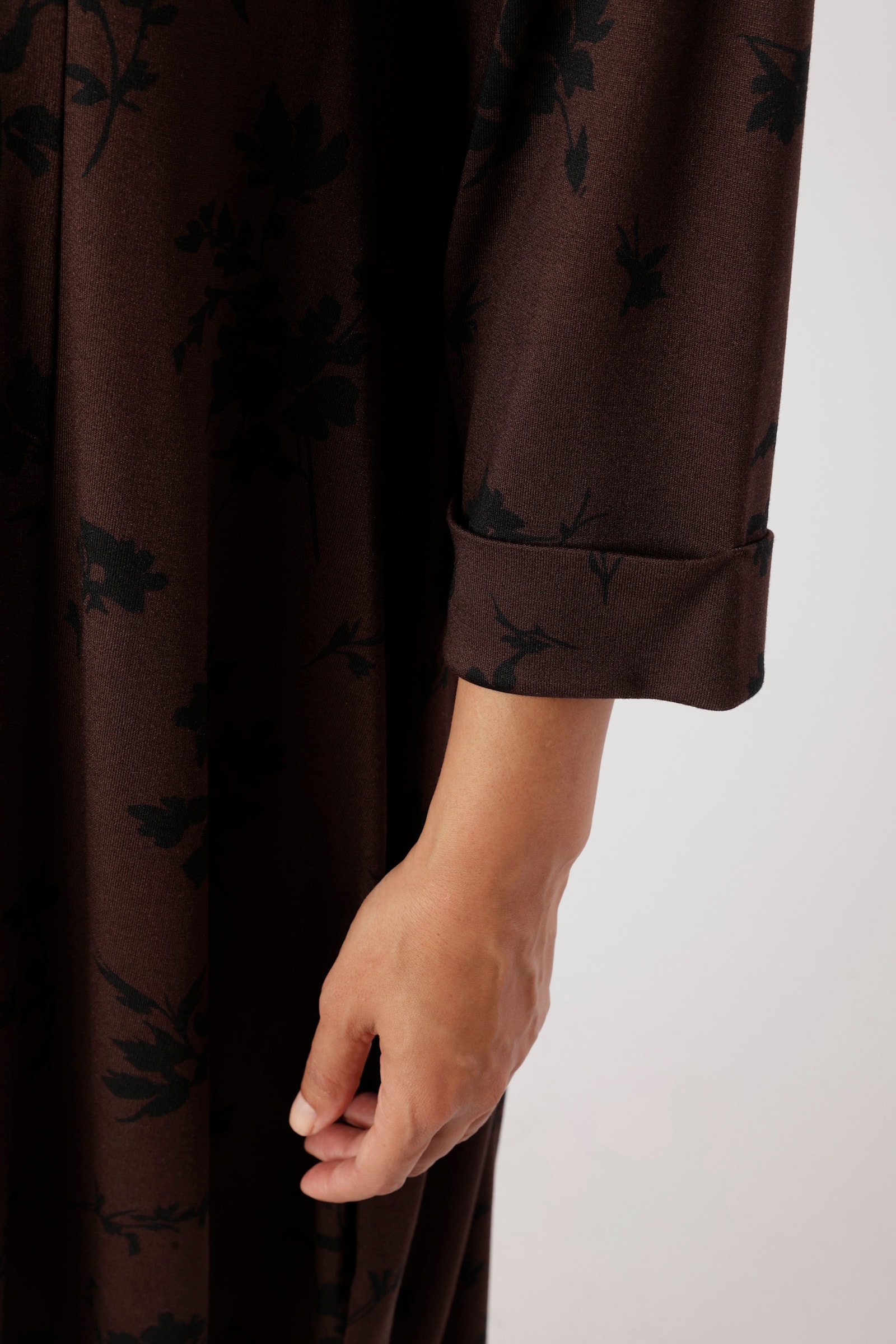 Aniston PLUS Jerseykleid - braun-schwarz