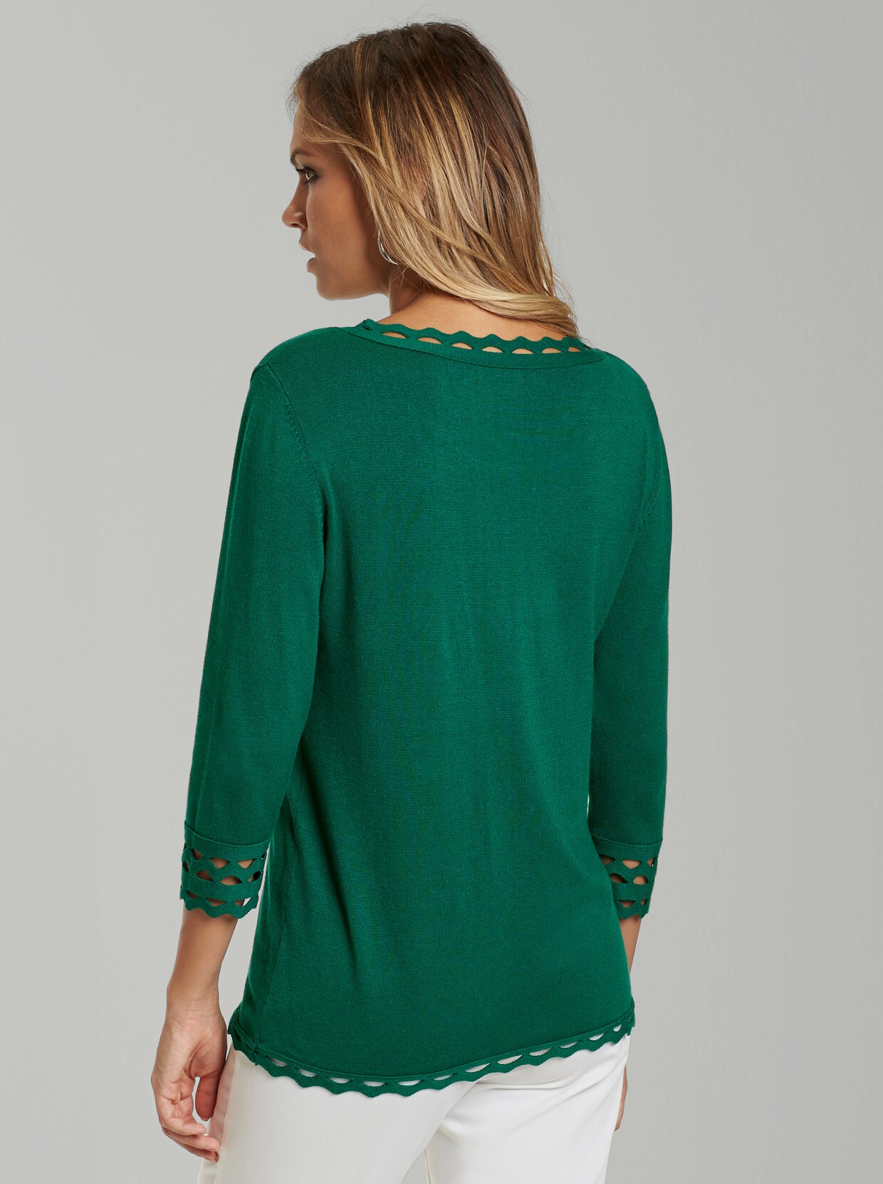 Pullover met 3/4-mouwen - groen
