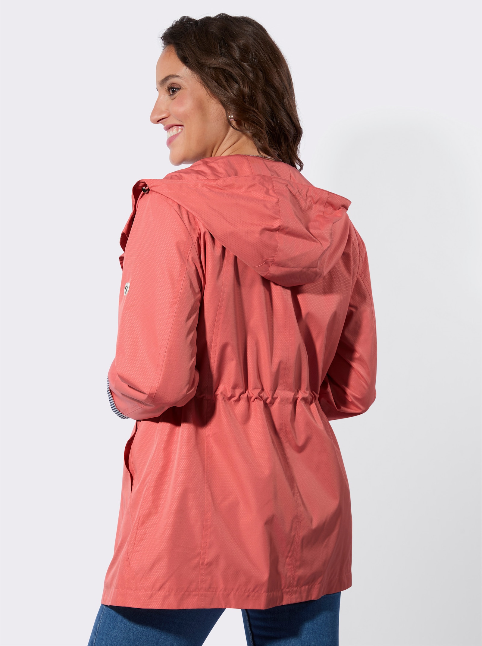 Übergangsjacke mit Streifen-Details - flamingo