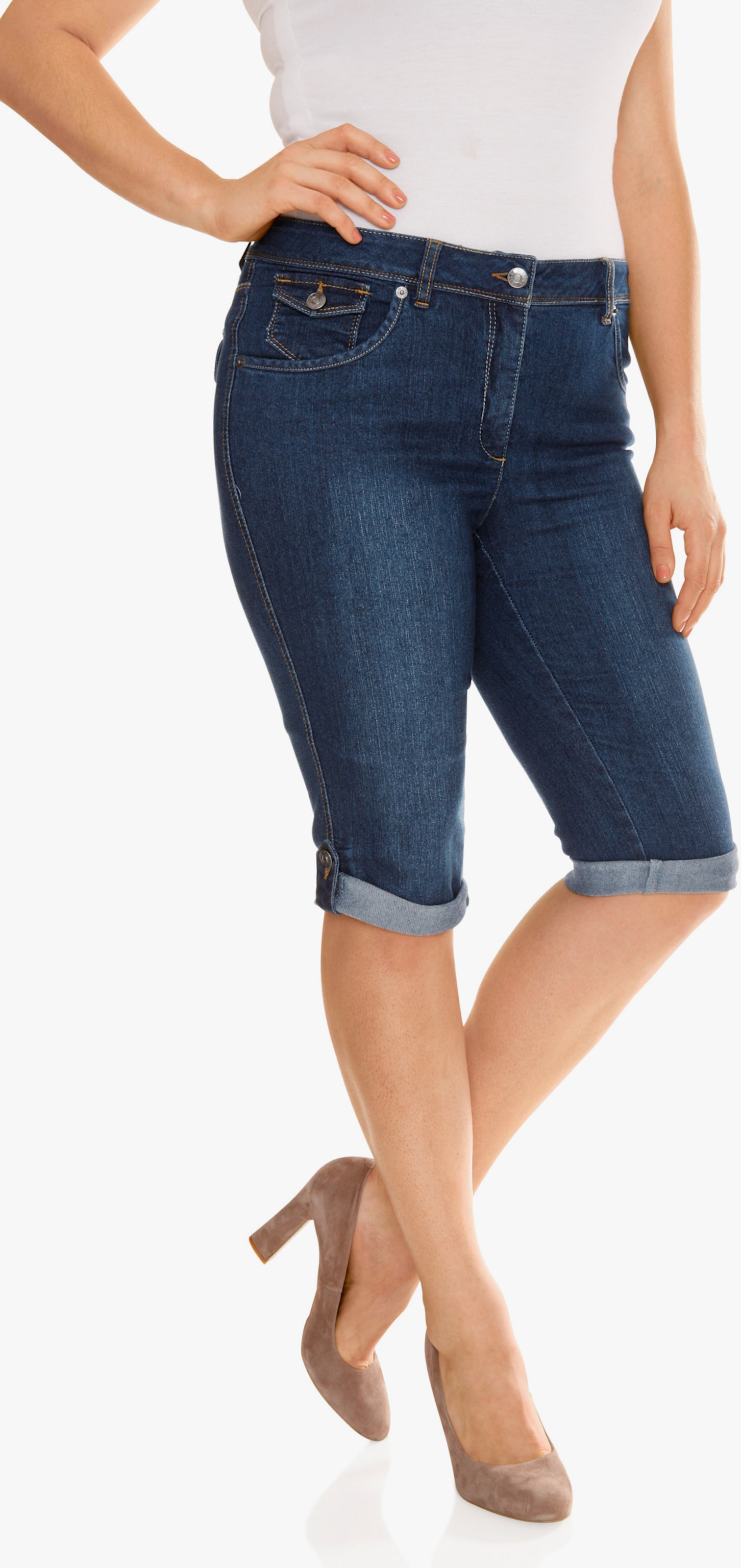 heine Caprijeans mit Power-Mesh - blue stone