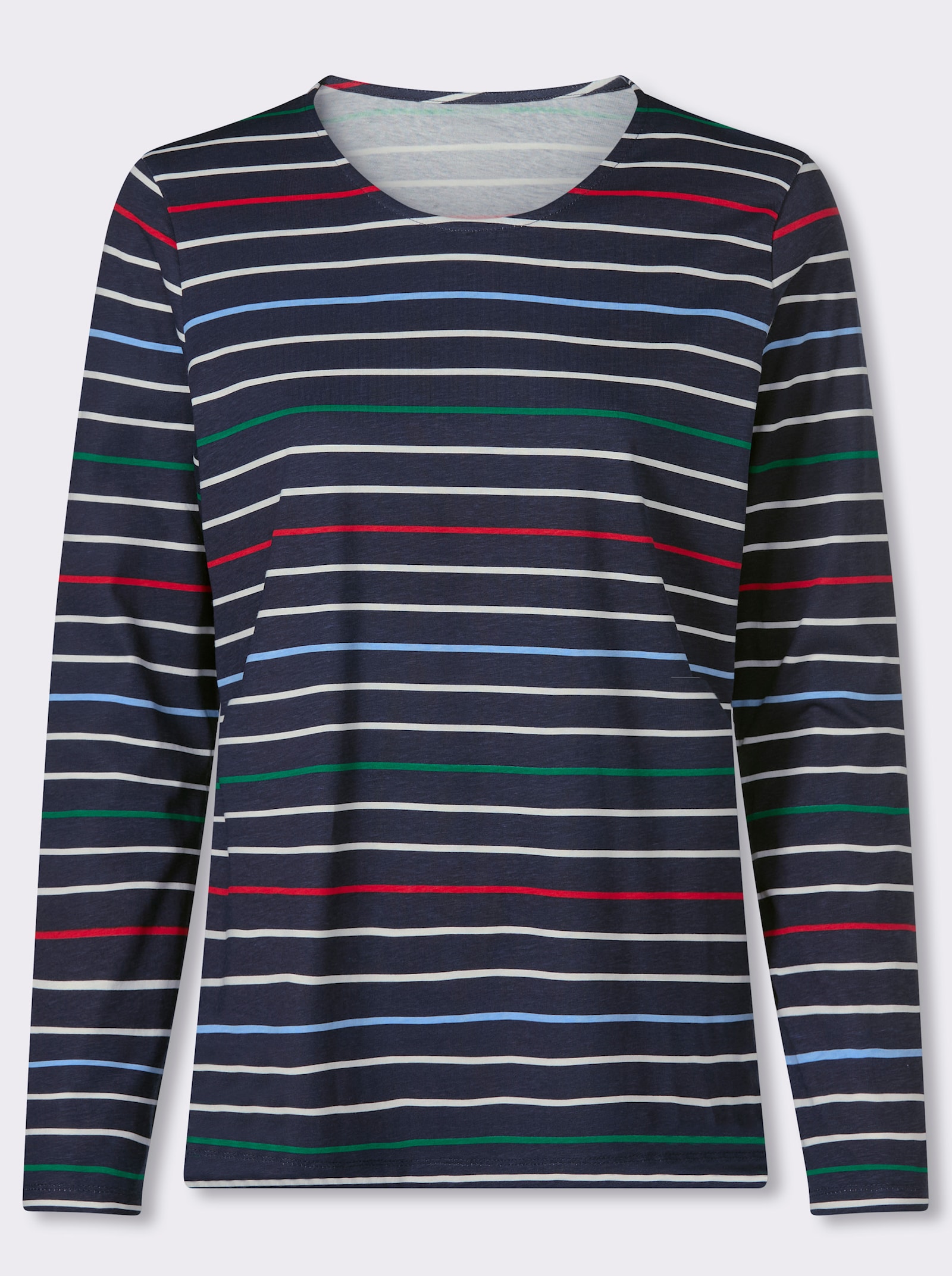 Ringelshirt aus reiner Baumwolle - marine-ecru-geringelt
