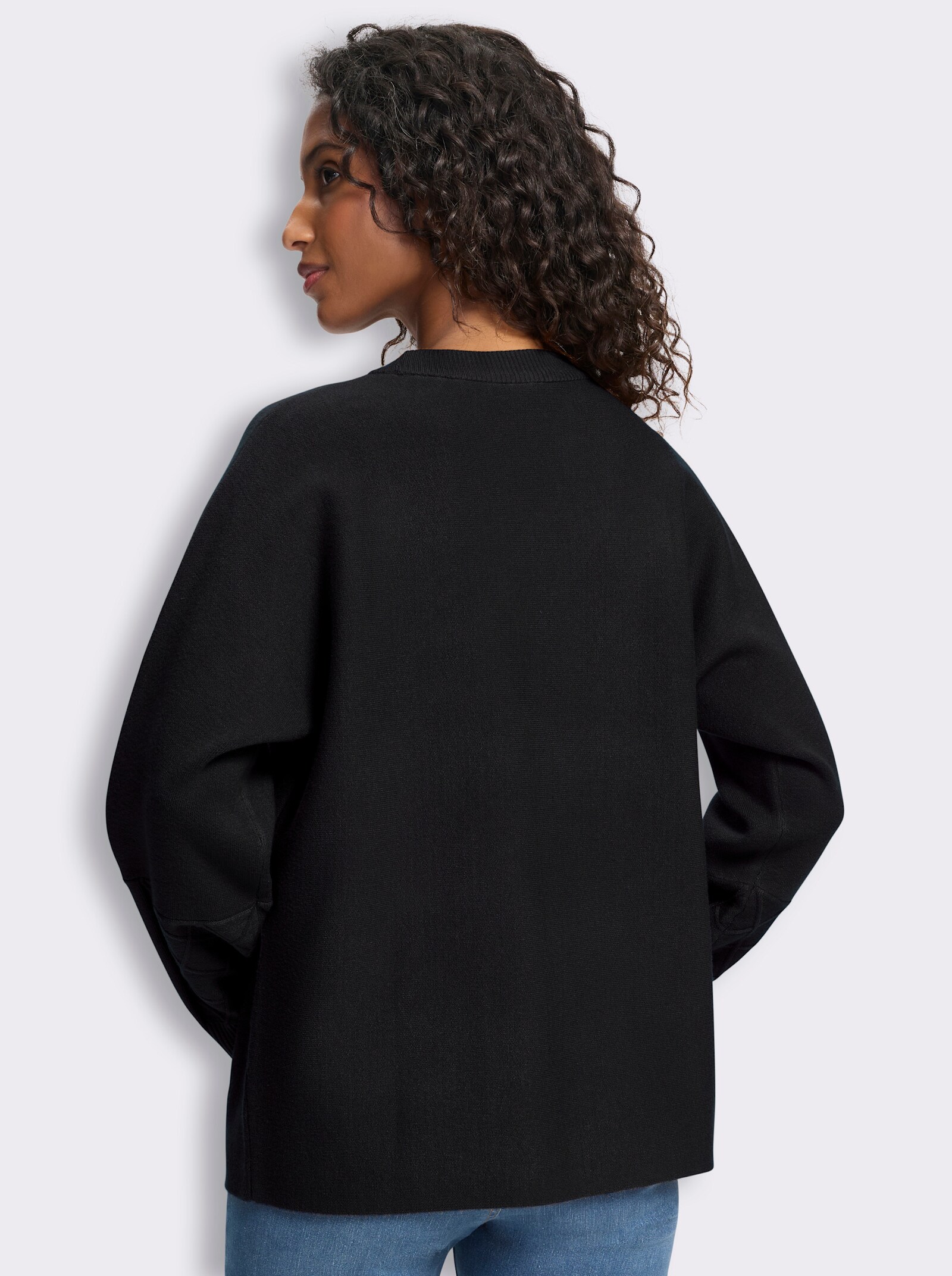 heine Feinstrickpullover mit Taschen - schwarz