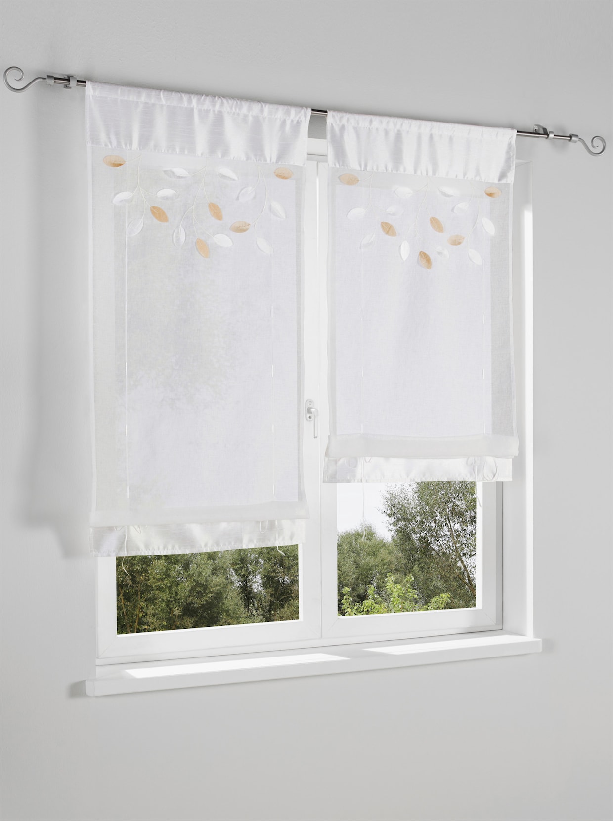 heine home bandjesrolgordijn - offwhite/taupe