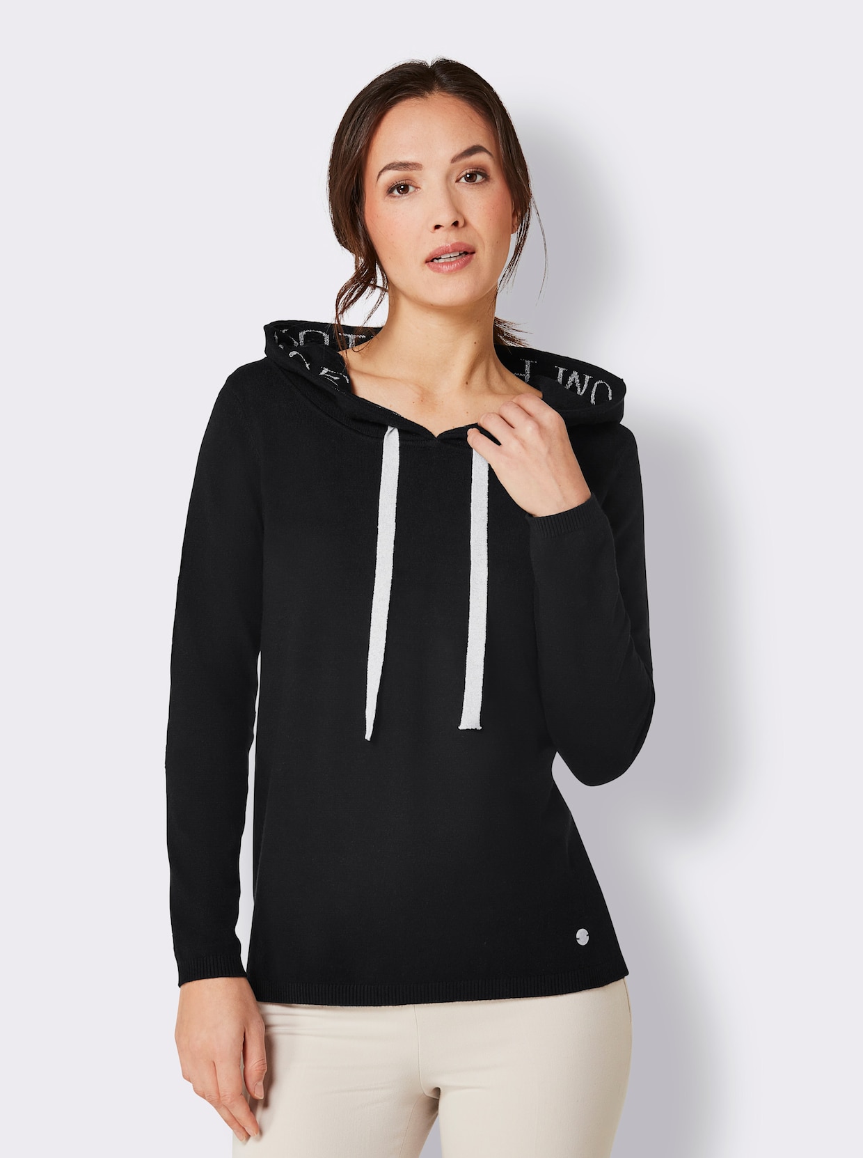 CREATION L PREMIUM Pull en tricot fin - noir