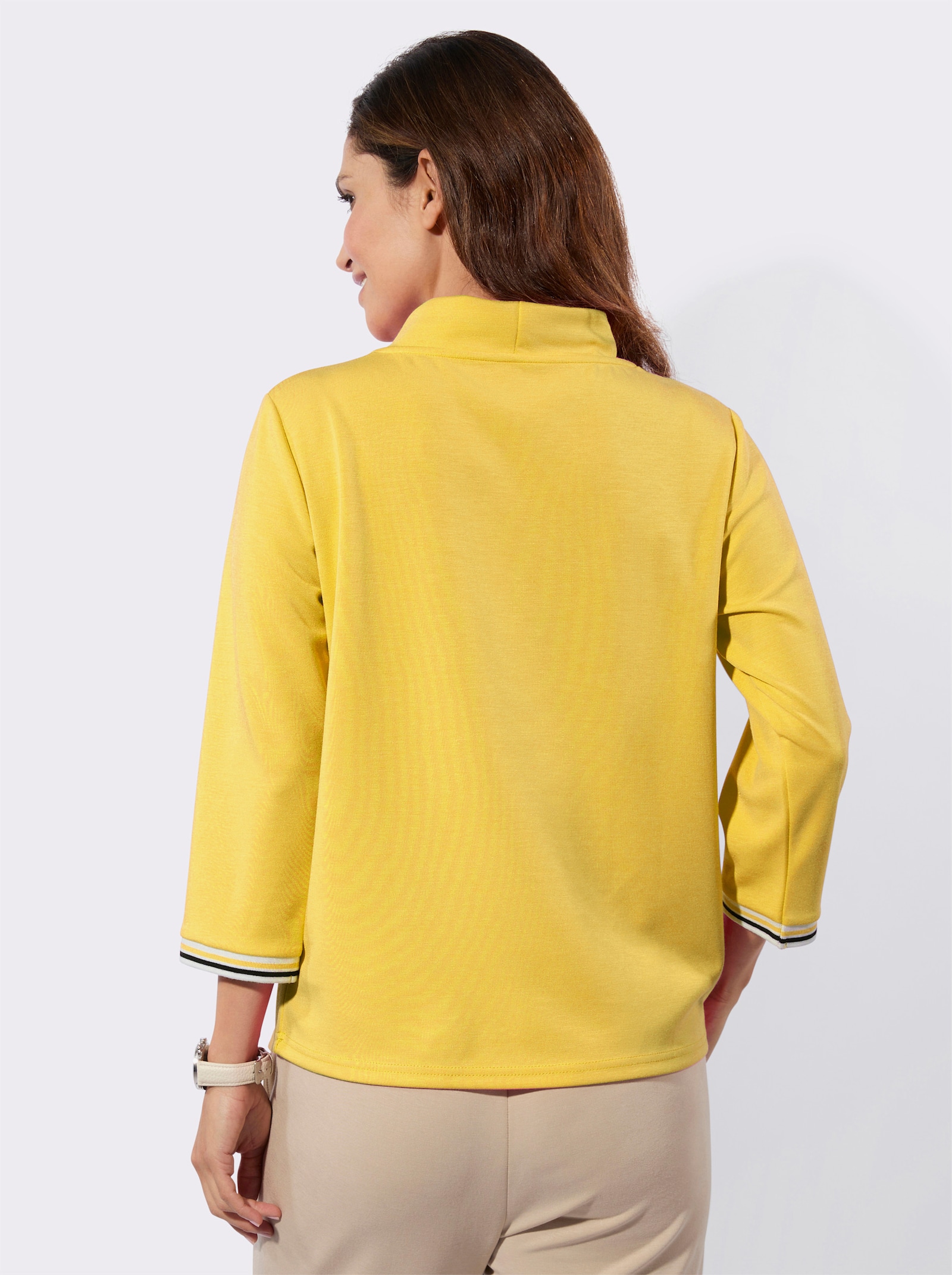 Stehkragenshirt in Super-Soft-Qualität - sonnengelb