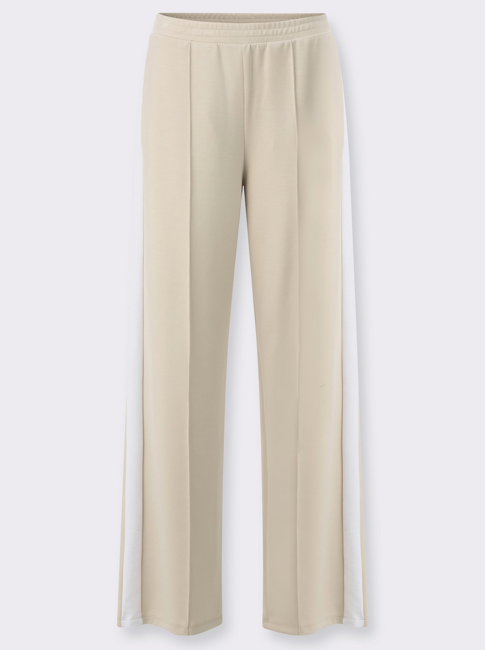 Jerseyhose mit Galonstreifen - sand-weiss