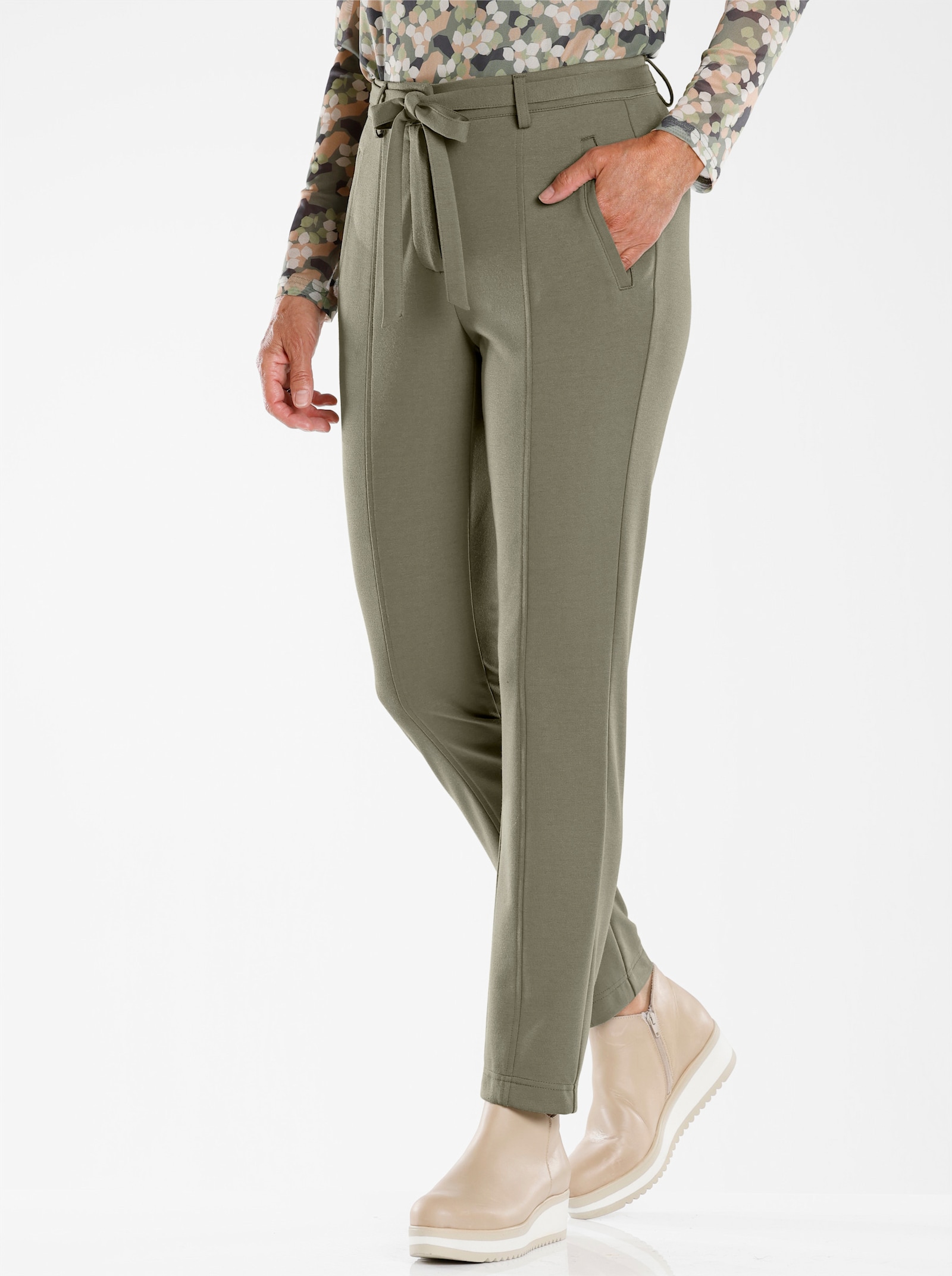 Jerseyhose inklusive Bindegürtel - khaki