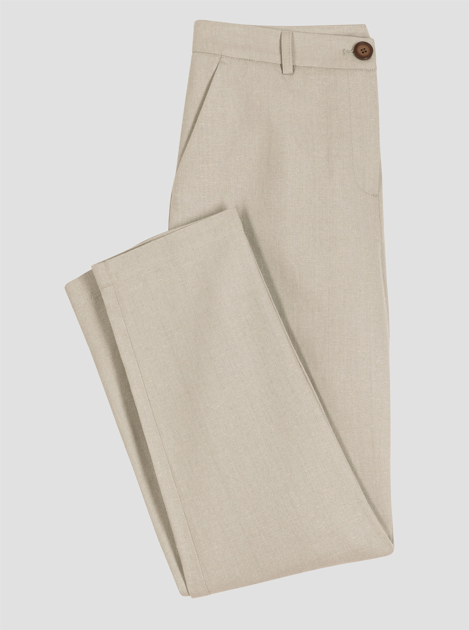 Leinenhose mit Jacquard-Muster - sand