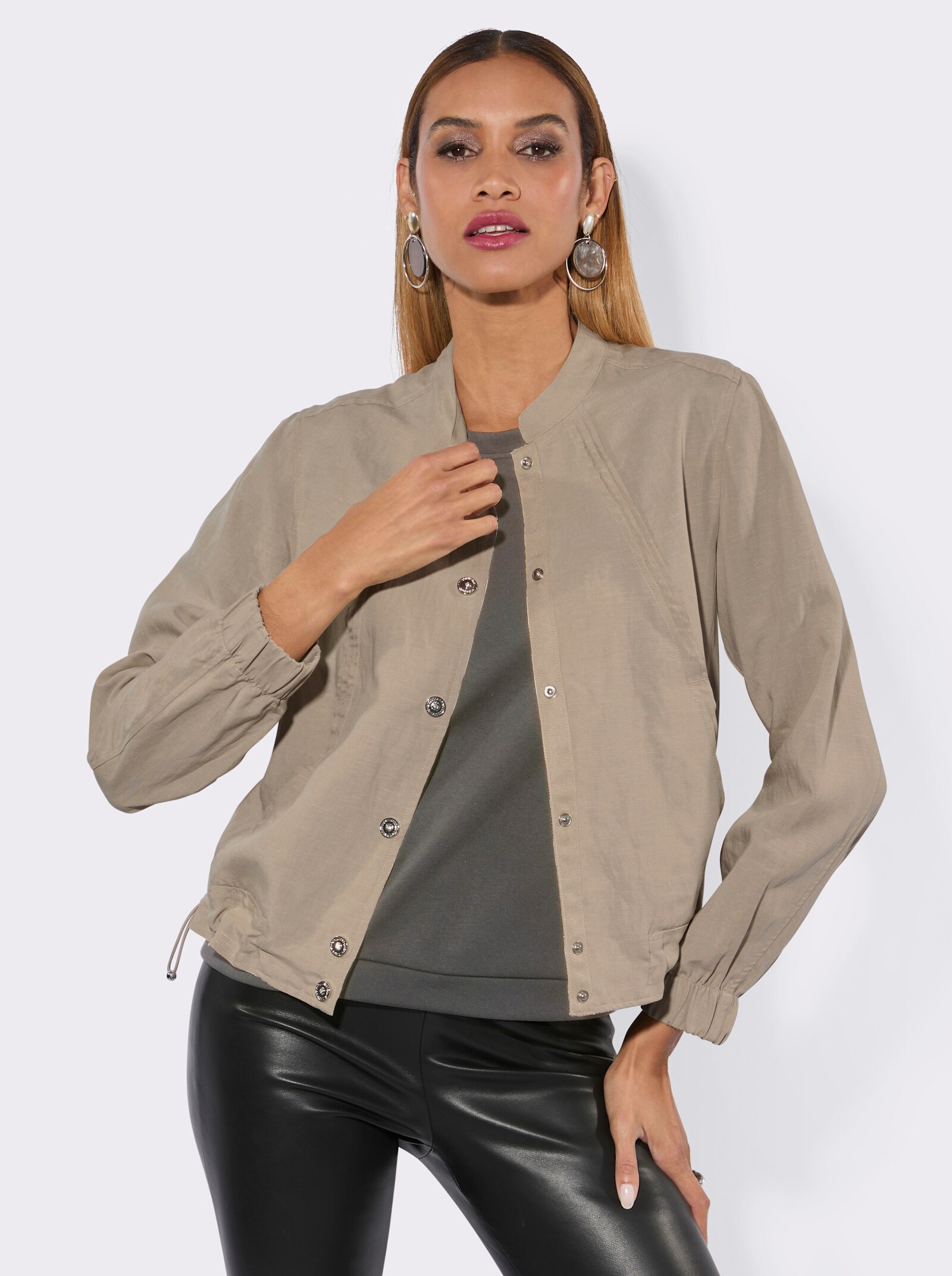Blouson mit Biesenverzierung - sesam