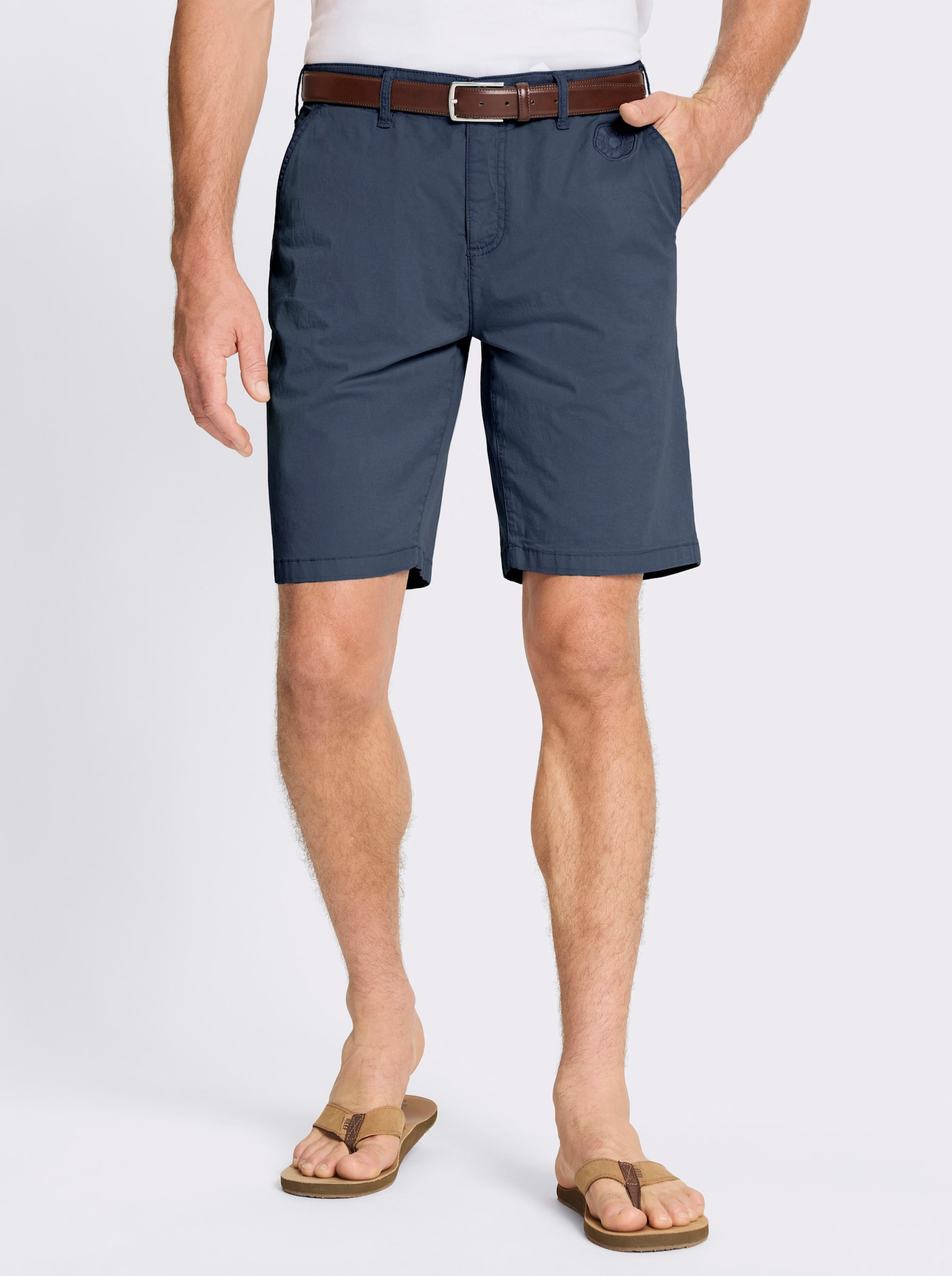 Marco Donati Bermudas aus Twill-Qualität - rauchblau
