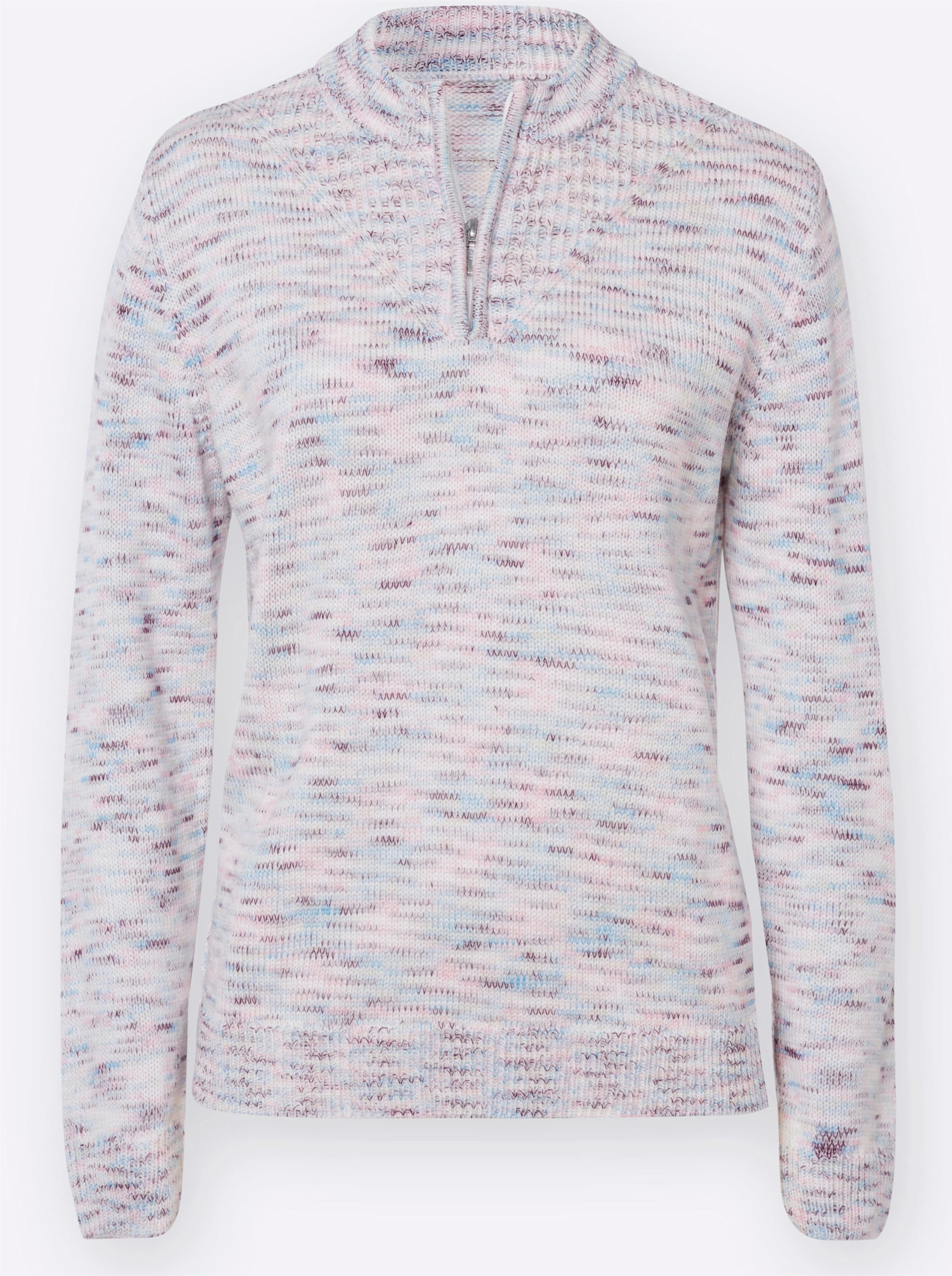 Classic Basics Damen Weiß Stehkragenpullover "Pullover", Gr. 46, Beige (Ecru, Meliert), 100% Polyacryl, Gemustert, Mehrfarbig, Meliert, Pullover Stehkr... - Bild 2