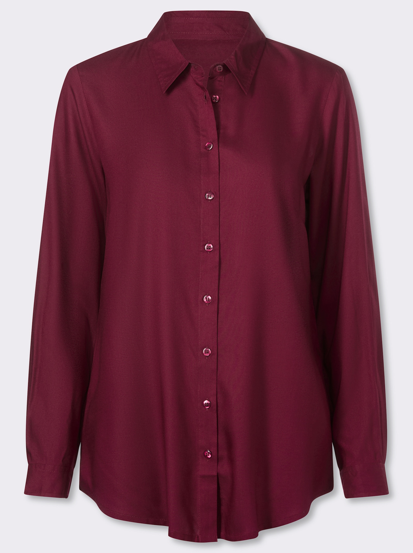 Longbluse in leichter A-Form - bordeaux