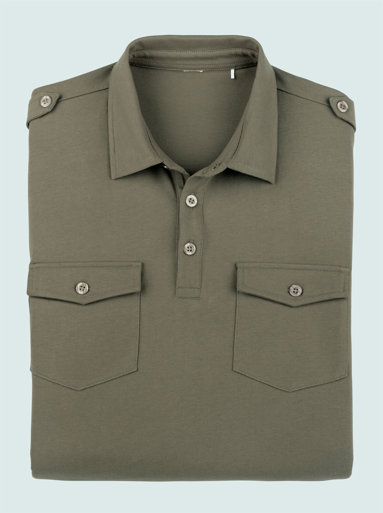 Kurzarm-Poloshirt - khaki