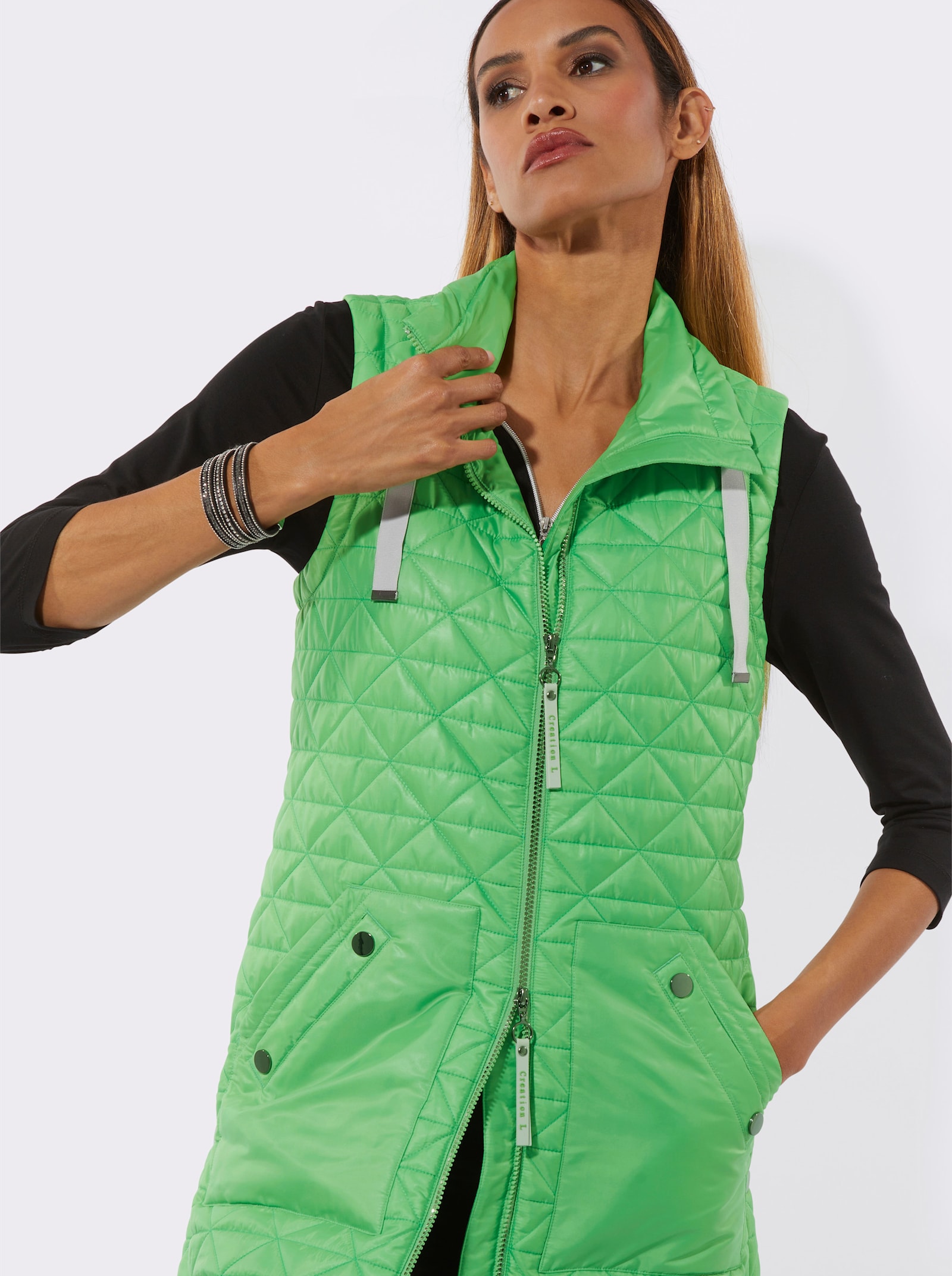 Steppweste mit 2-Wege-Taschen - apfel