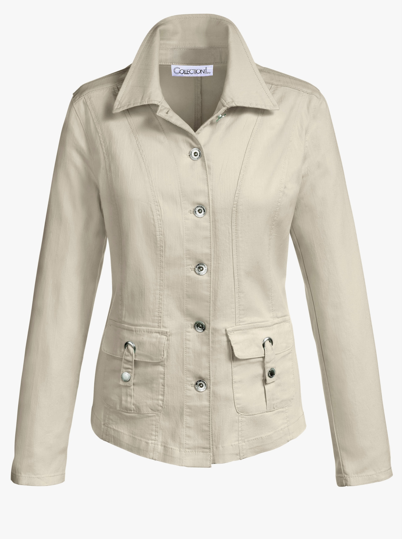 Jackblazer in denimlook - steengrijs